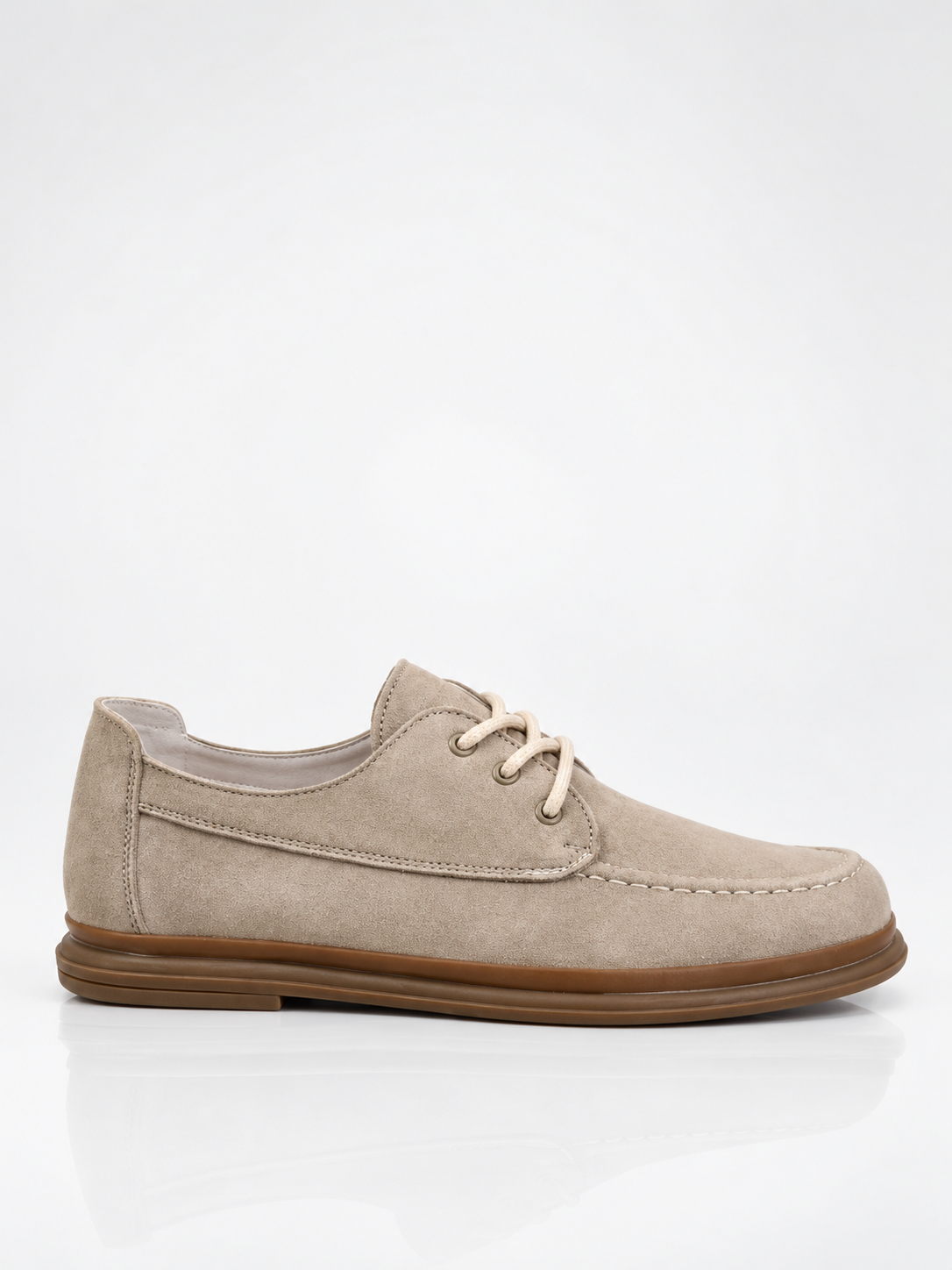 Zapatos de Ante Beige con Cordones