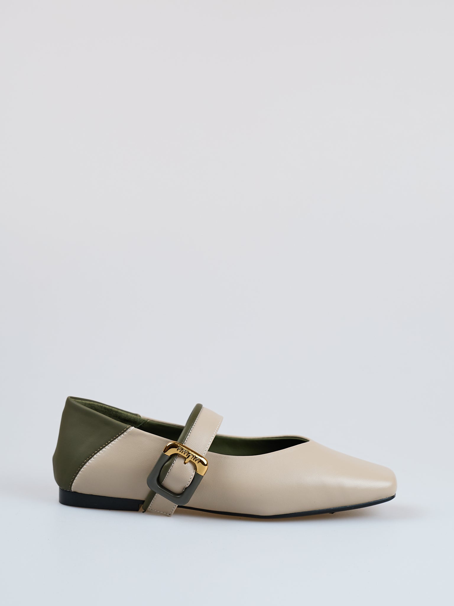 Verdant Grace Leather Flats