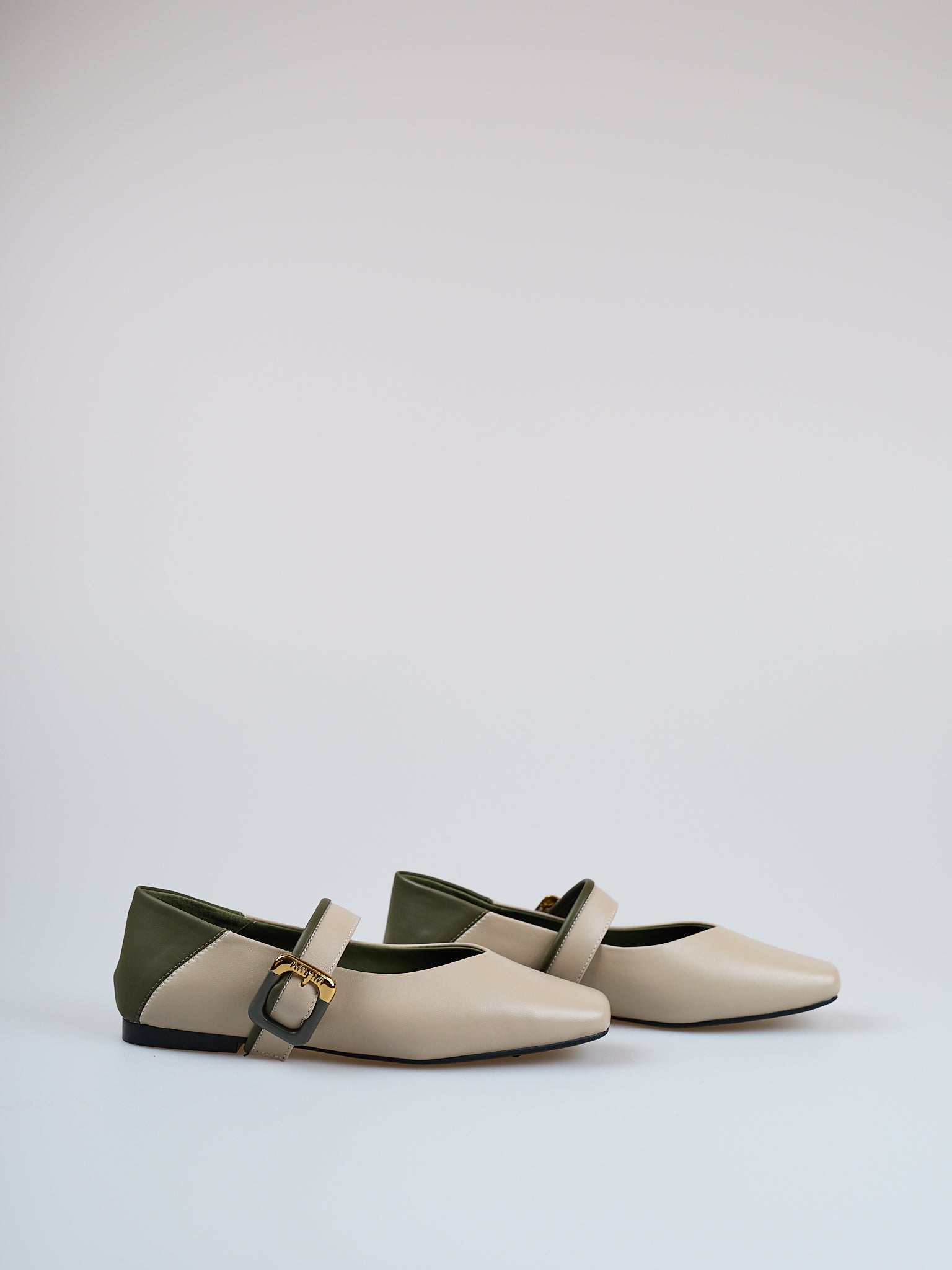 Verdant Grace Leather Flats