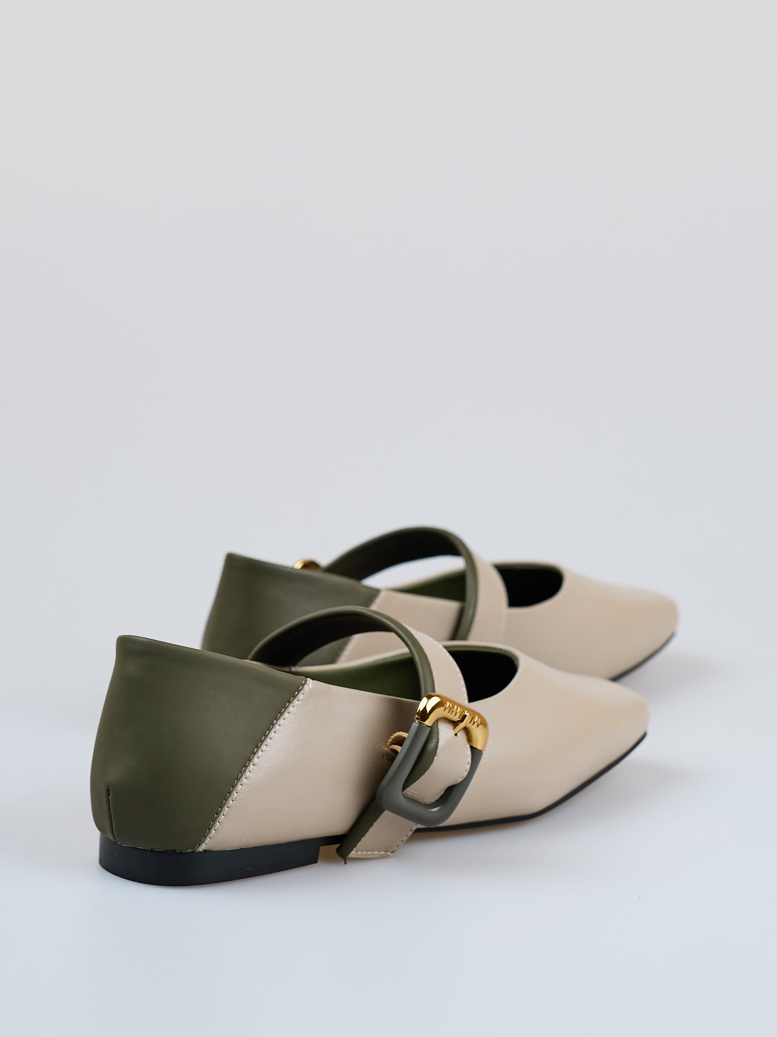 Verdant Grace Leather Flats