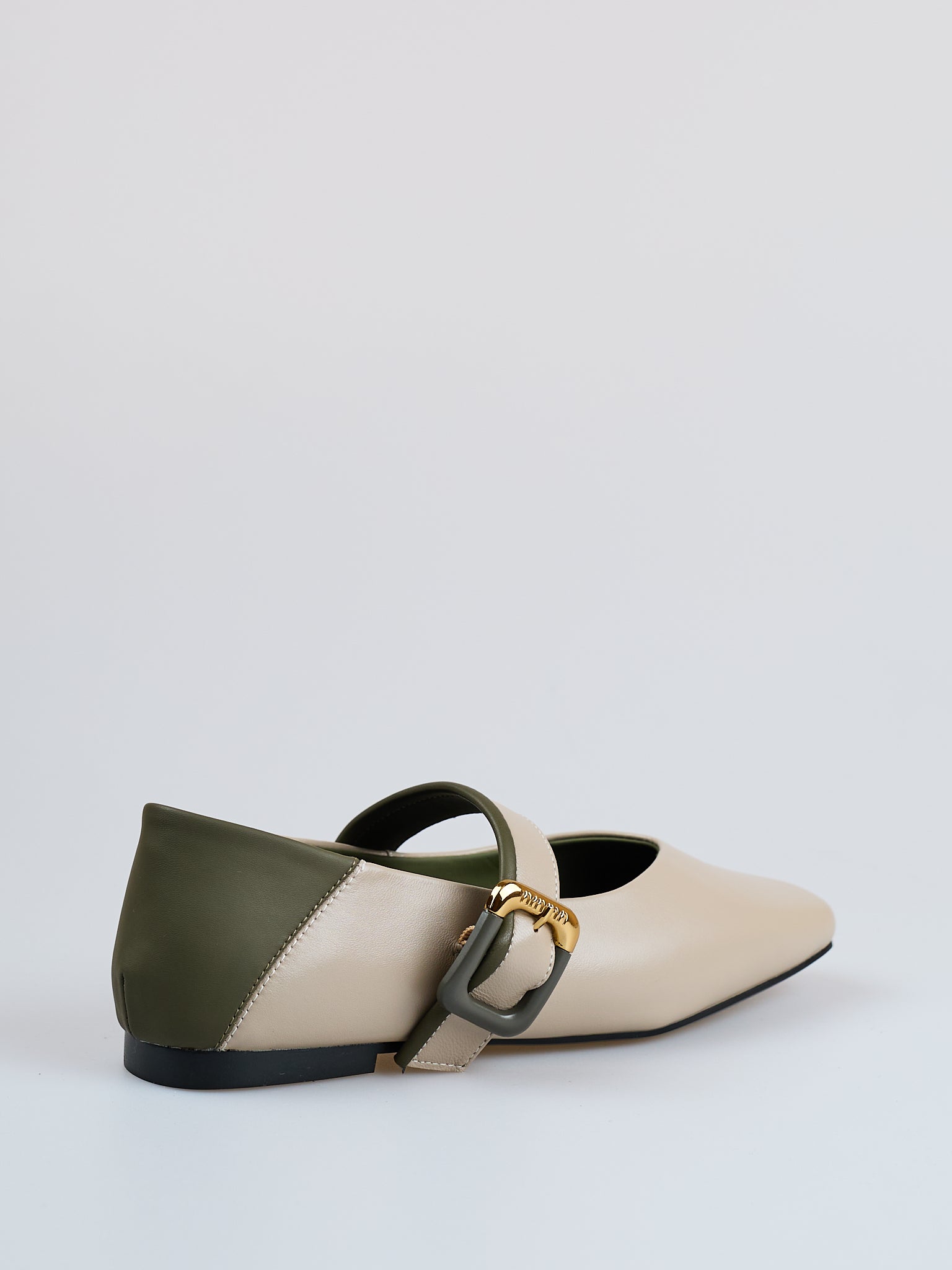 Verdant Grace Leather Flats