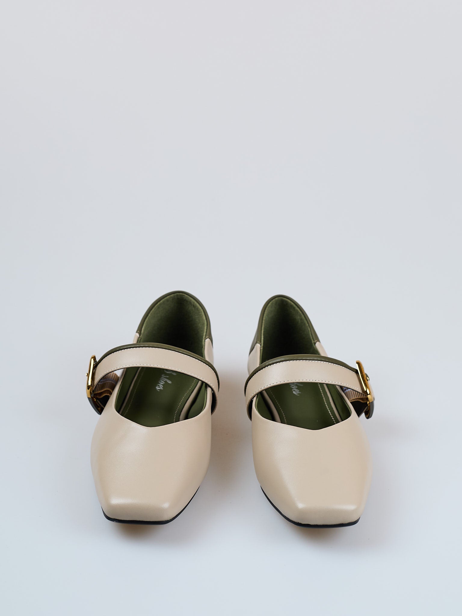 Verdant Grace Leather Flats