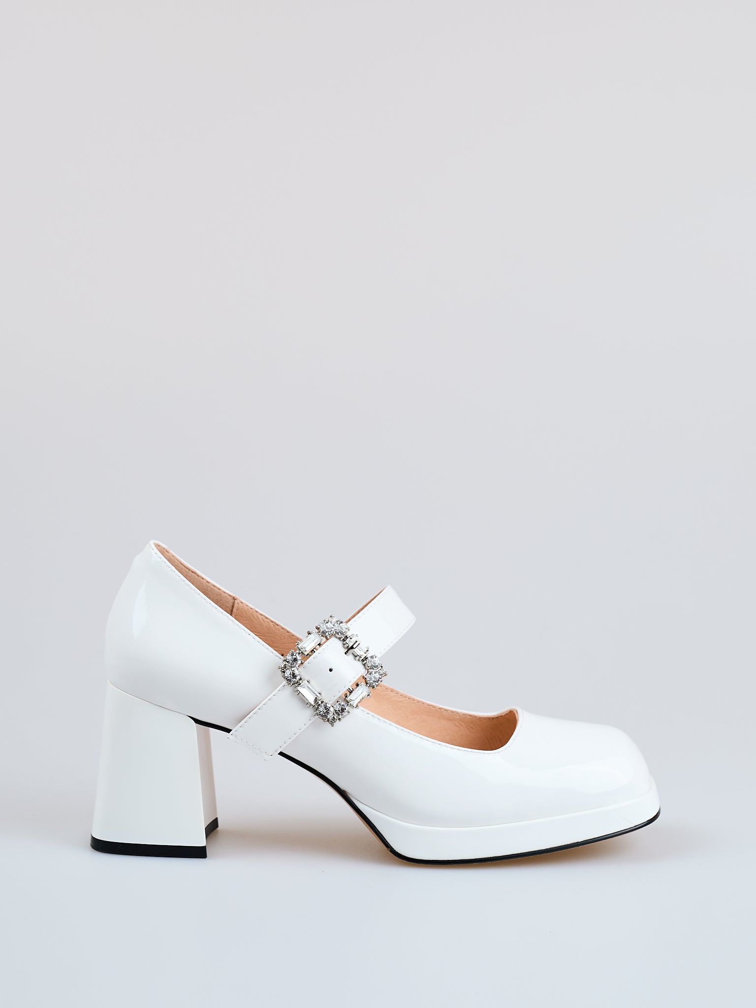 Luxe White Gloss Heels