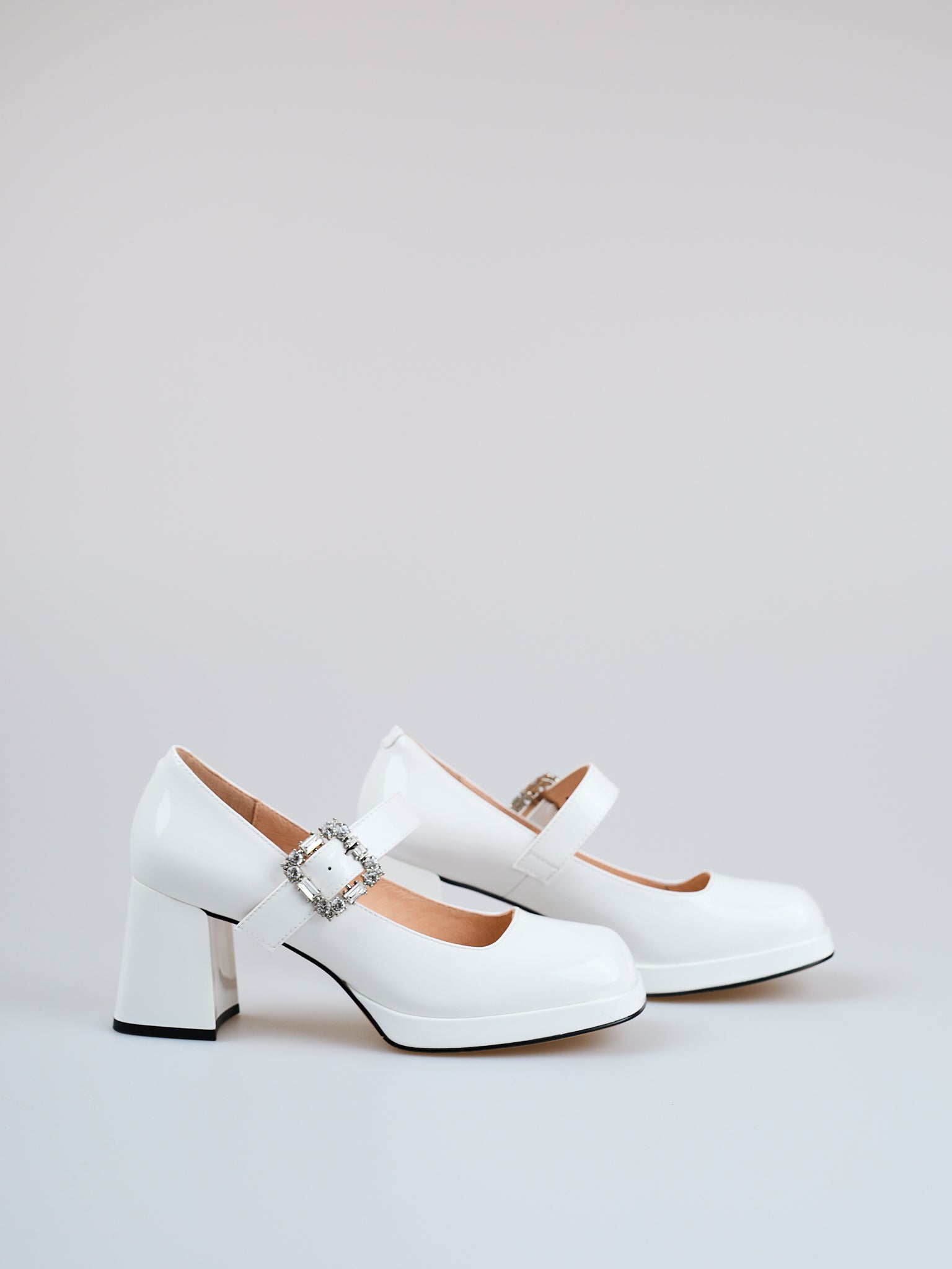 Luxe White Gloss Heels