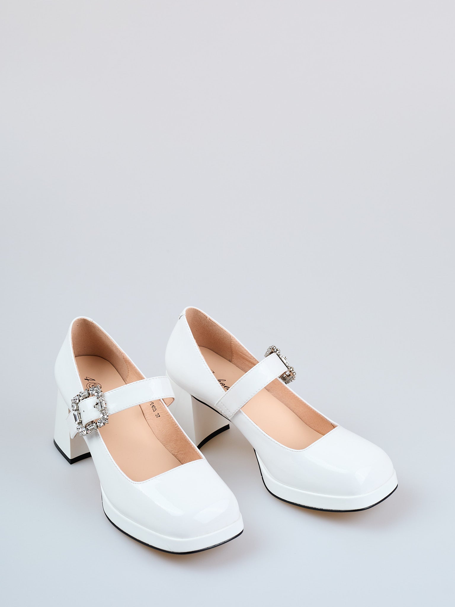 Luxe White Gloss Heels