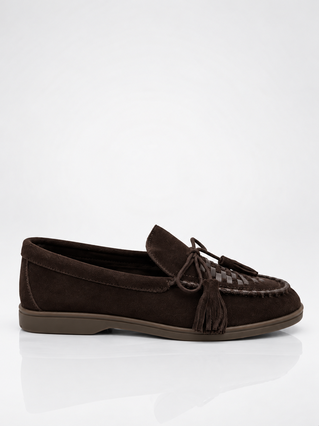 Mocasines de Ante Marrón Chocolate con Borlas