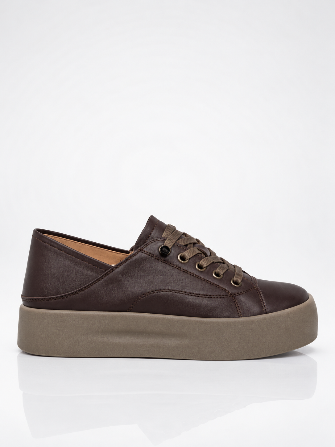 Zapatillas de Piel Marrón Chocolate con Plataforma