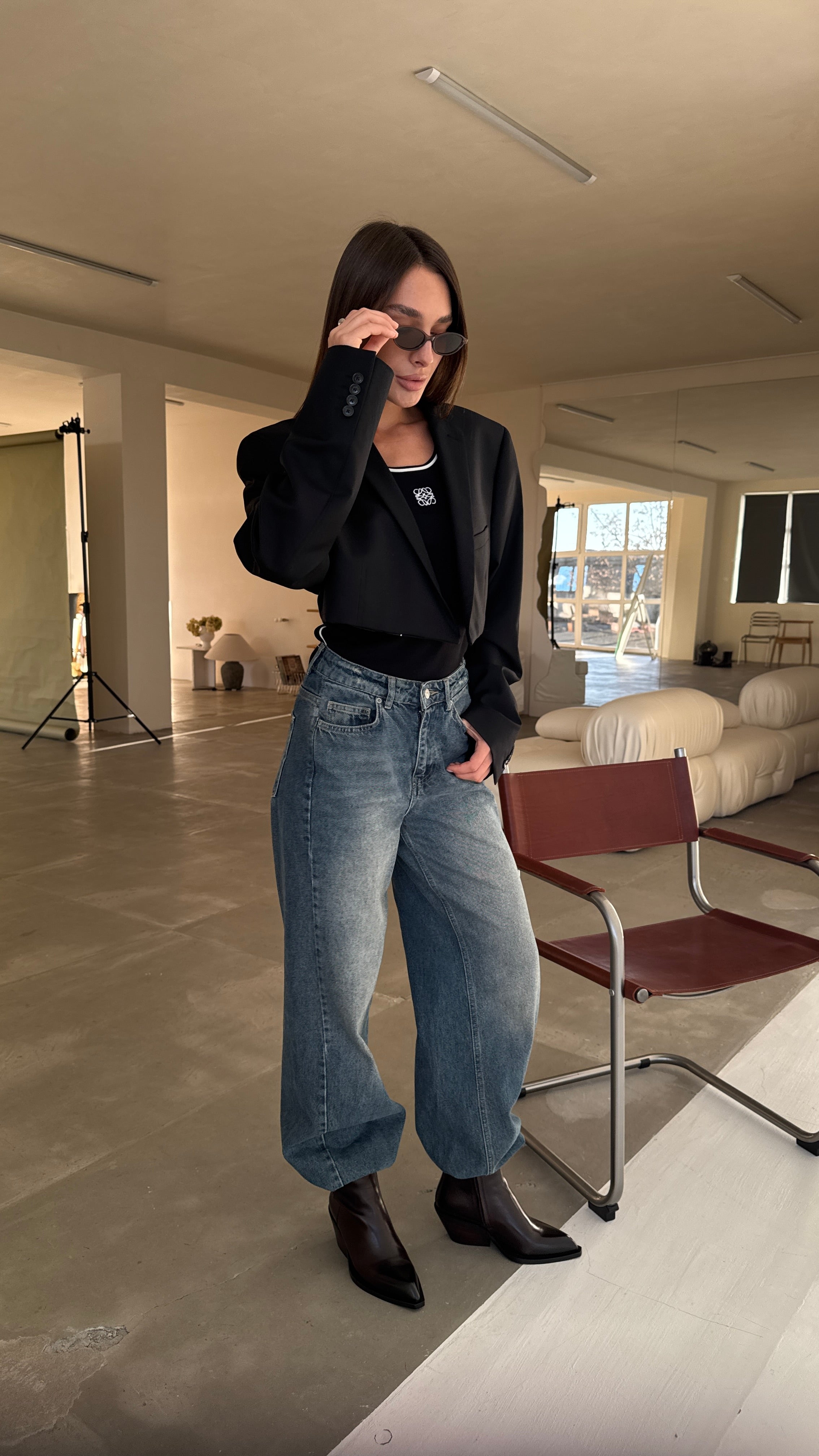 Botas de piel cosaca en color café