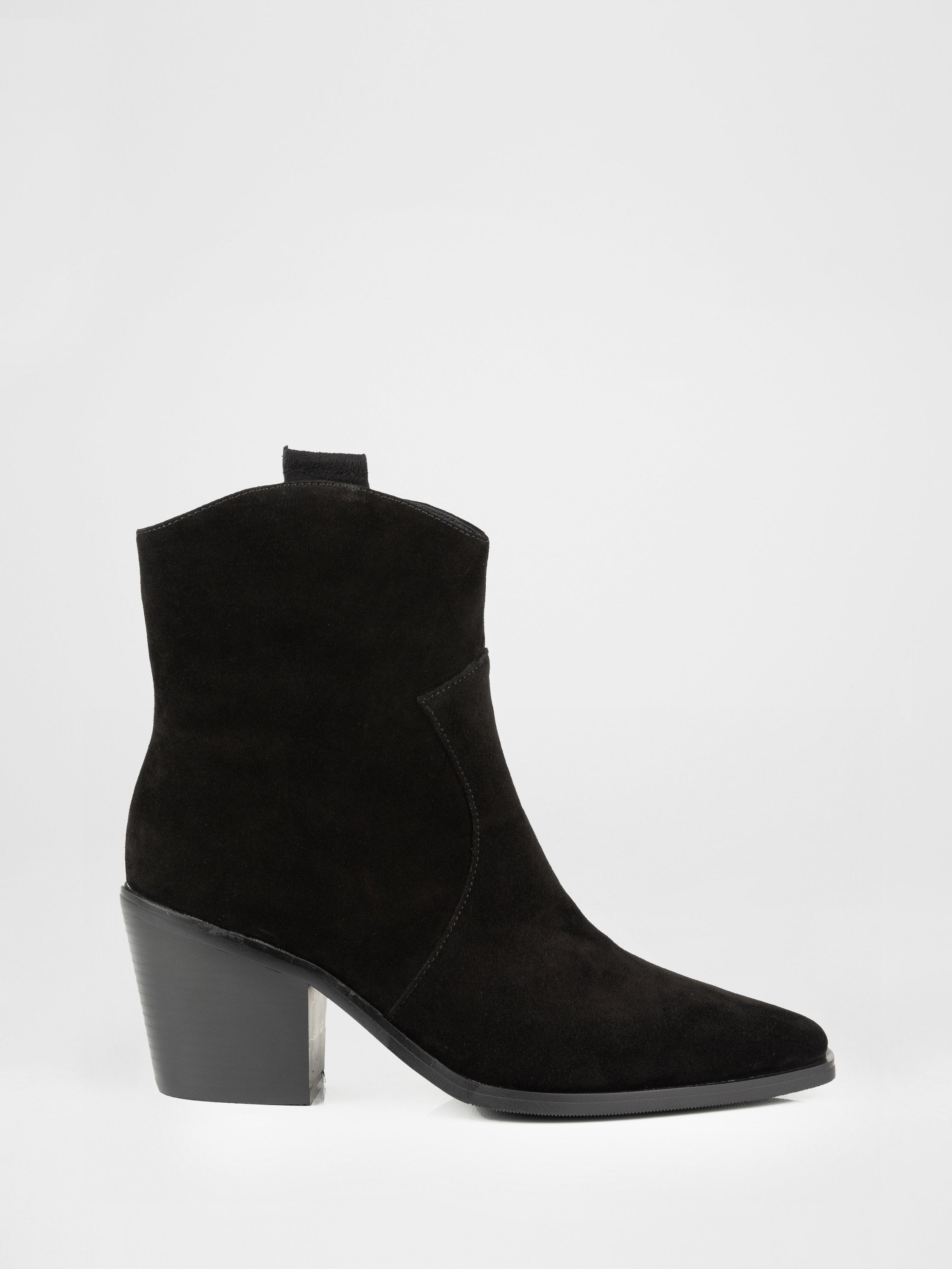 Suede cowboy boots in black