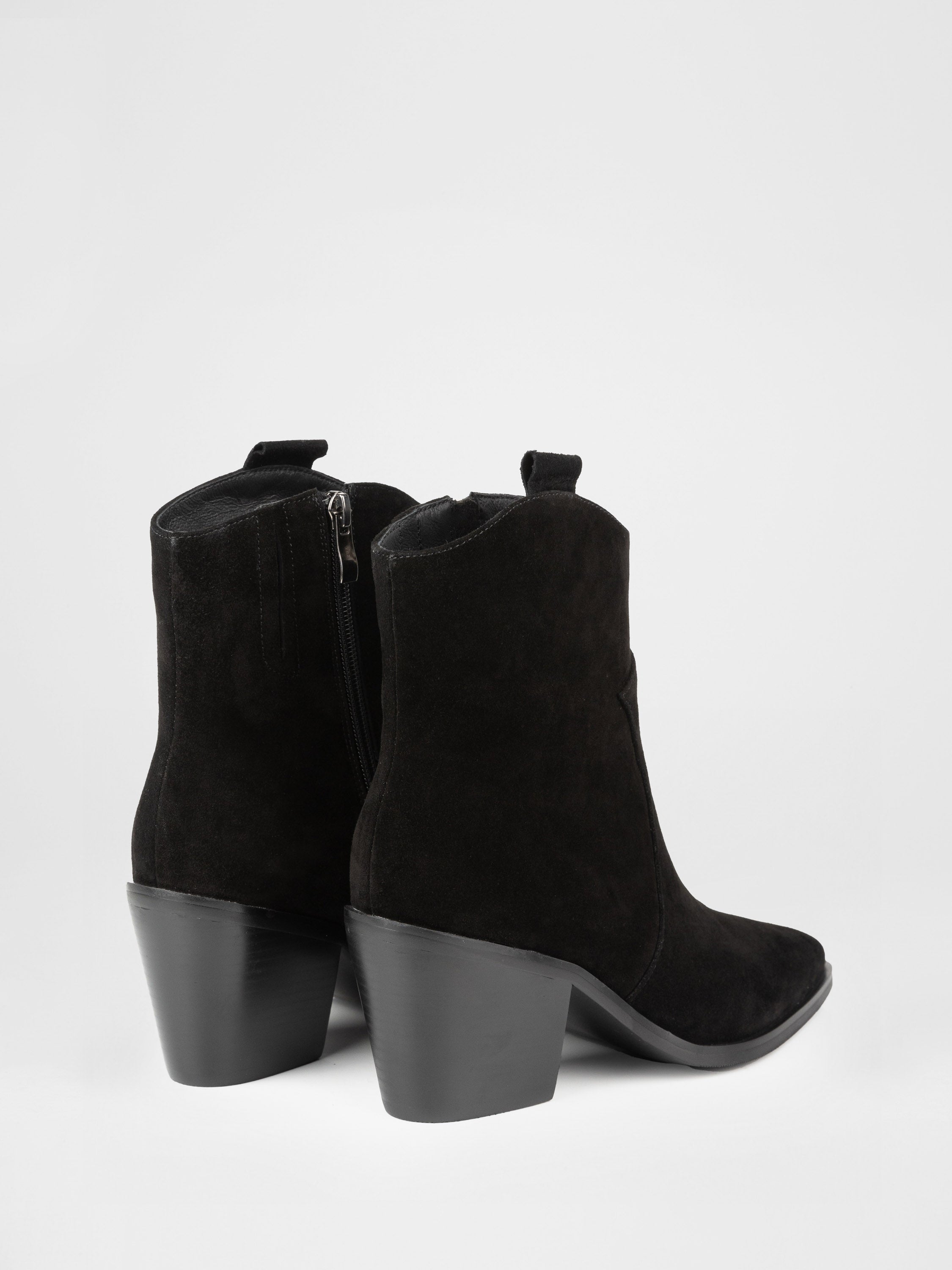 Suede cowboy boots in black