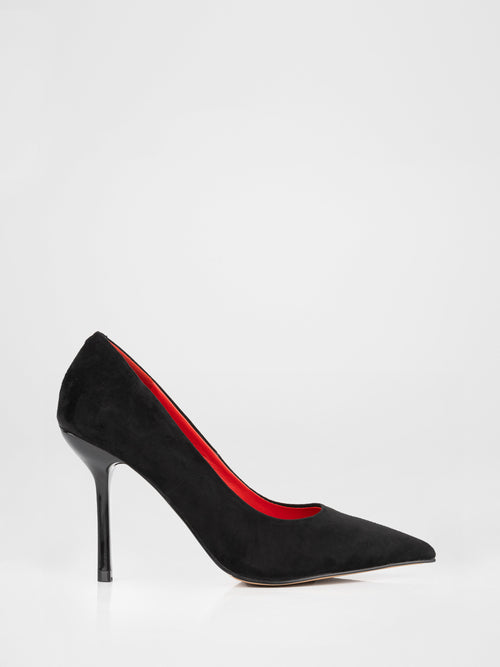 Black Suede Stiletto Pumps