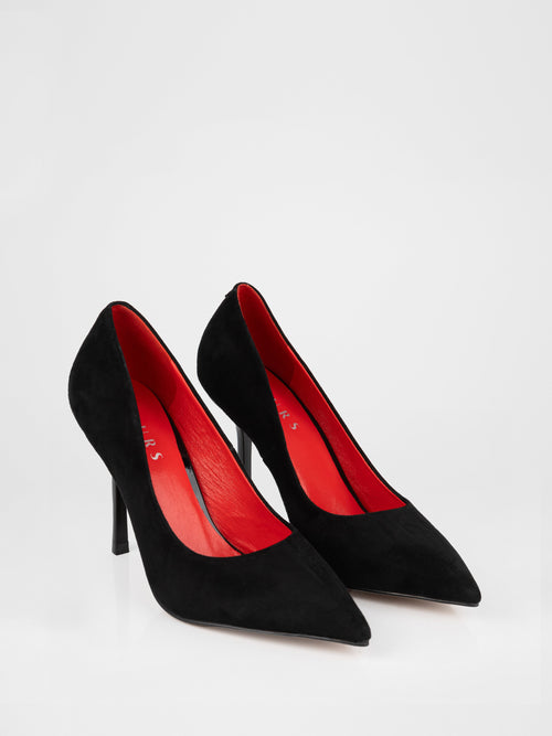 Black Suede Stiletto Pumps