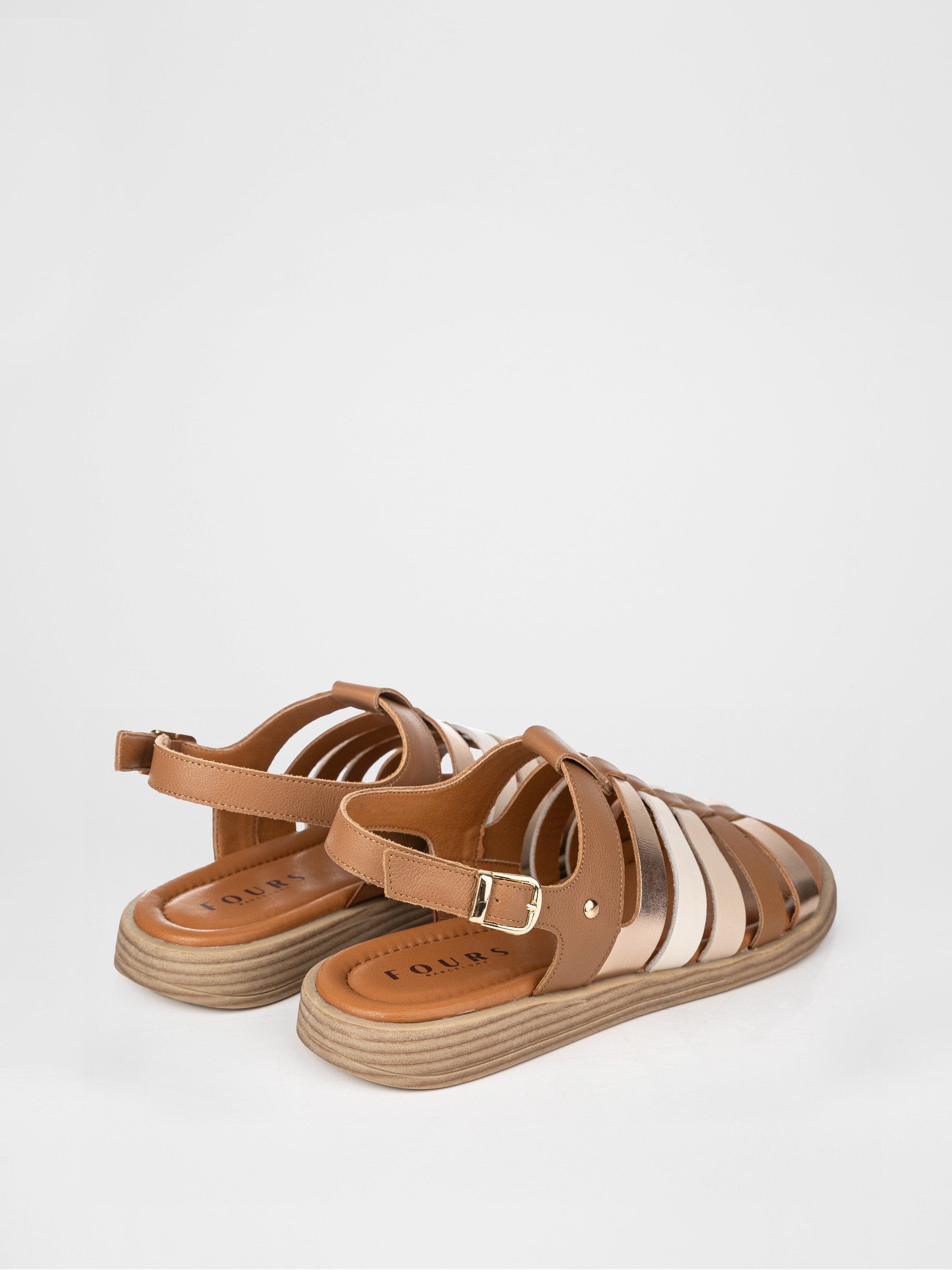 Braided sandals in brown