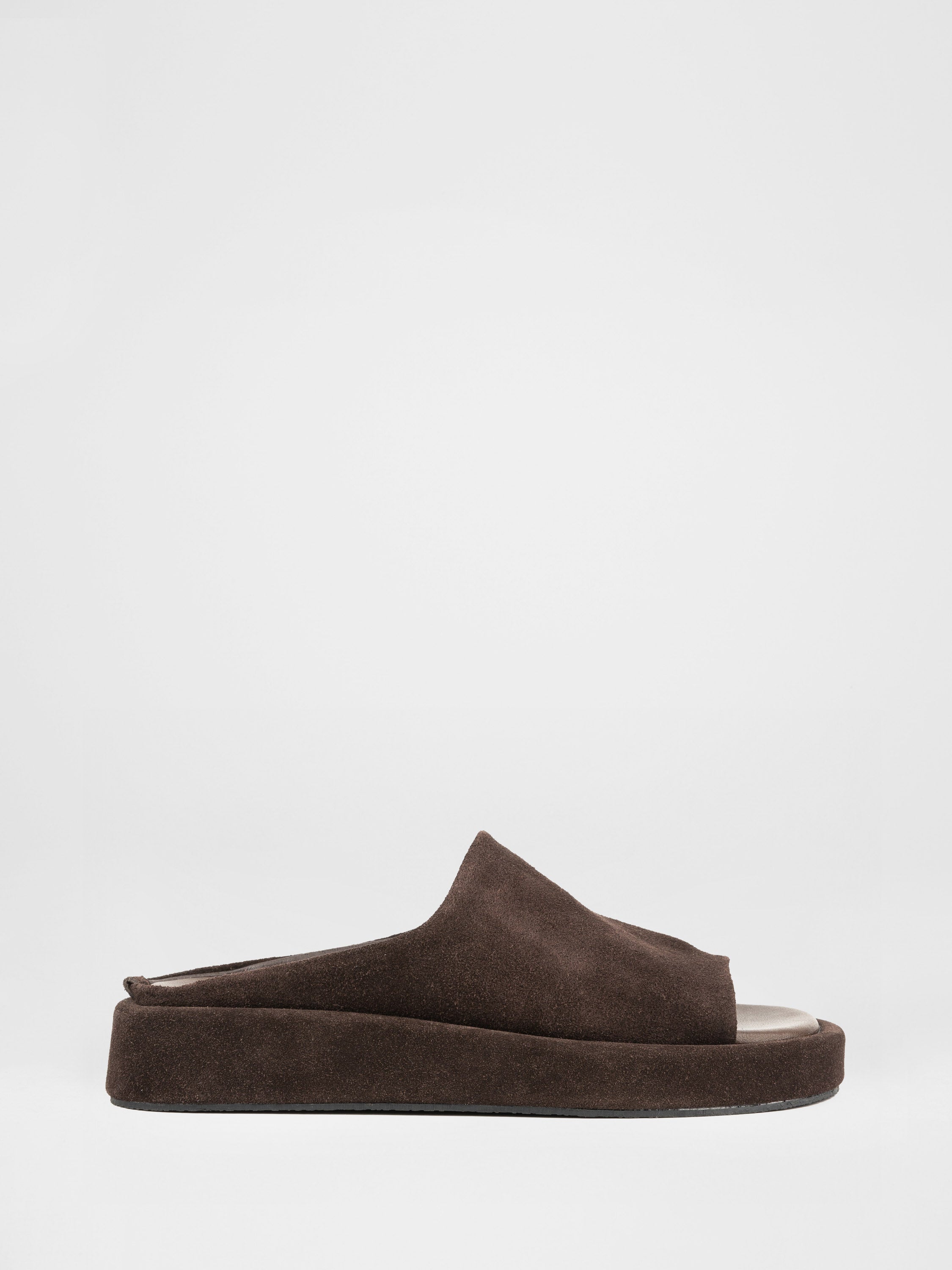 Genuine suede platform mules