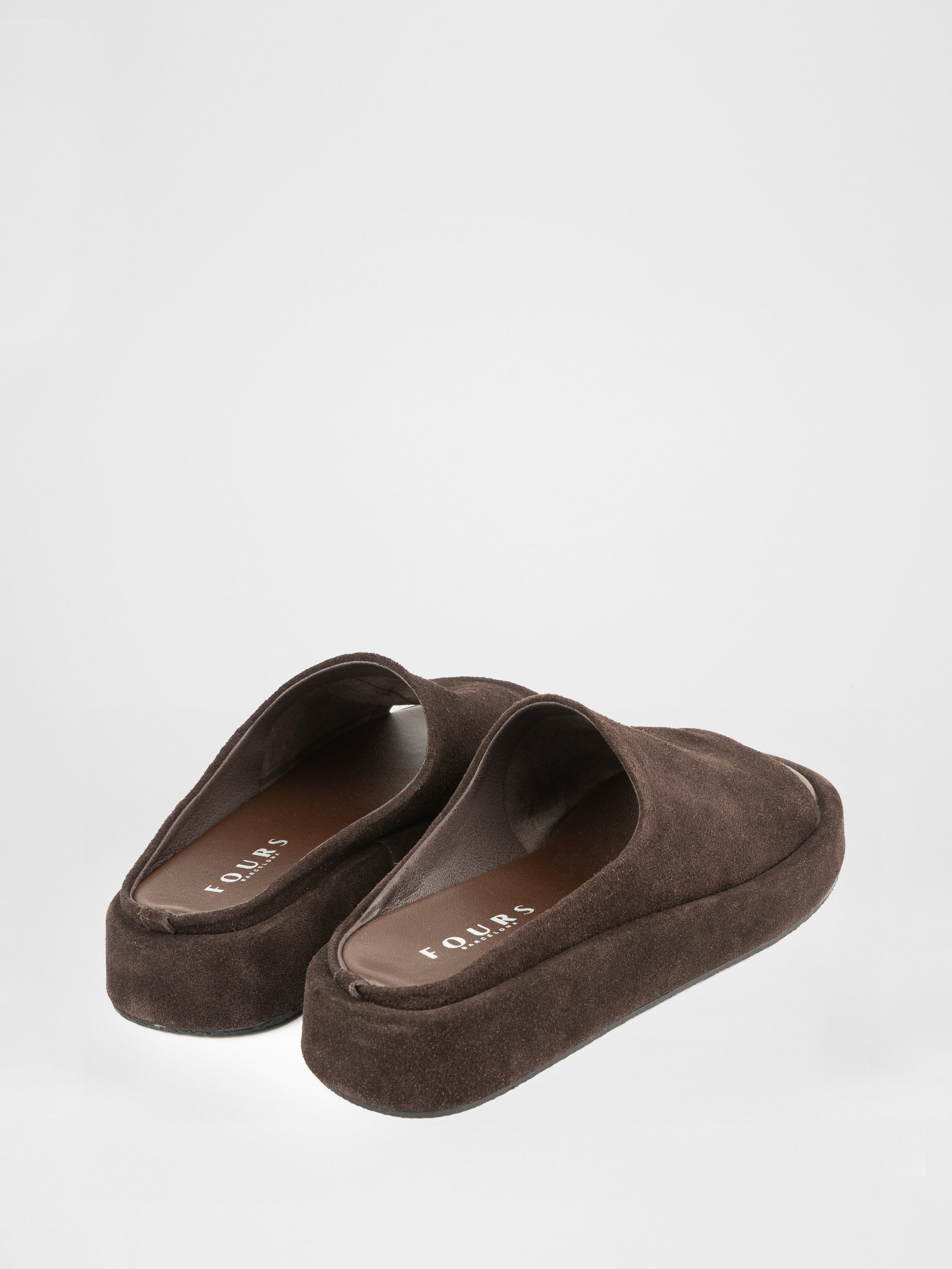 Genuine suede platform mules