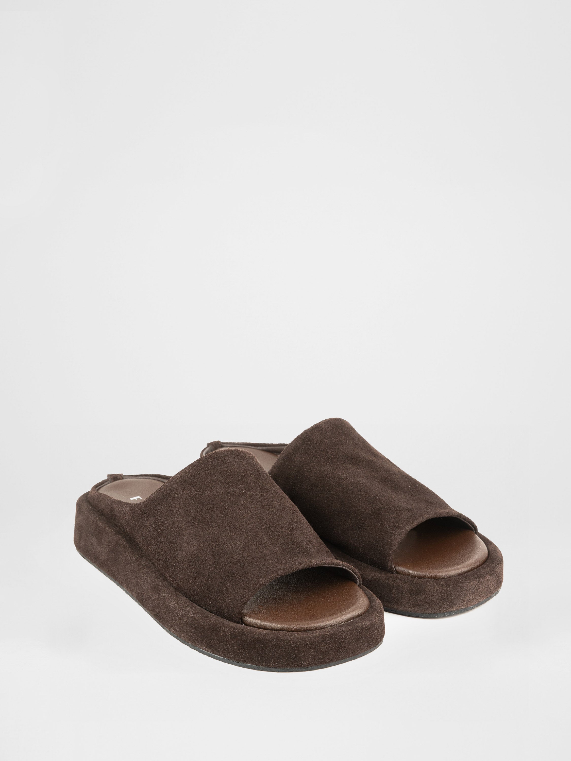 Genuine suede platform mules
