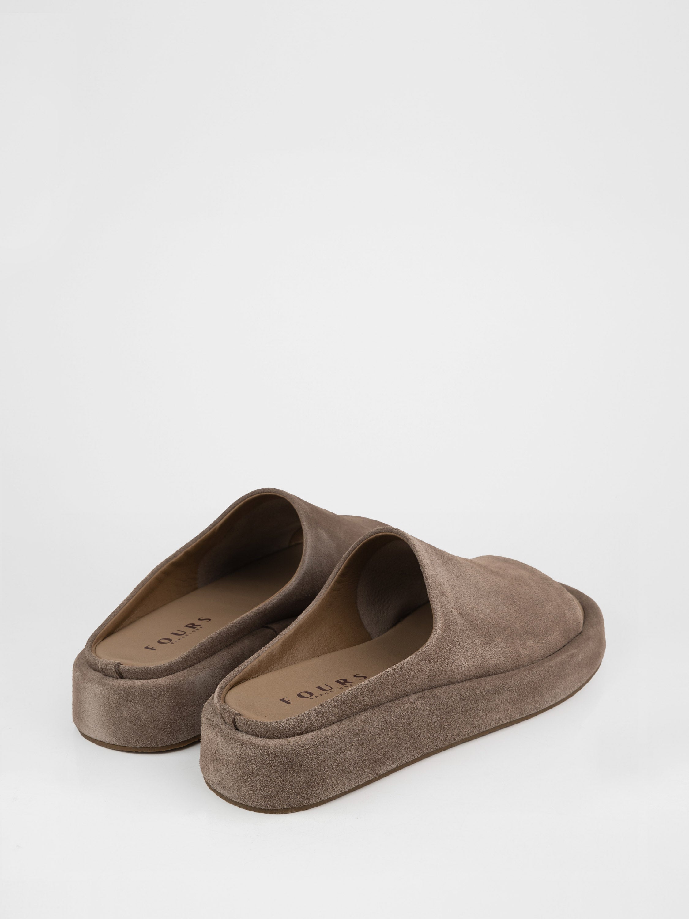 Genuine suede platform mules