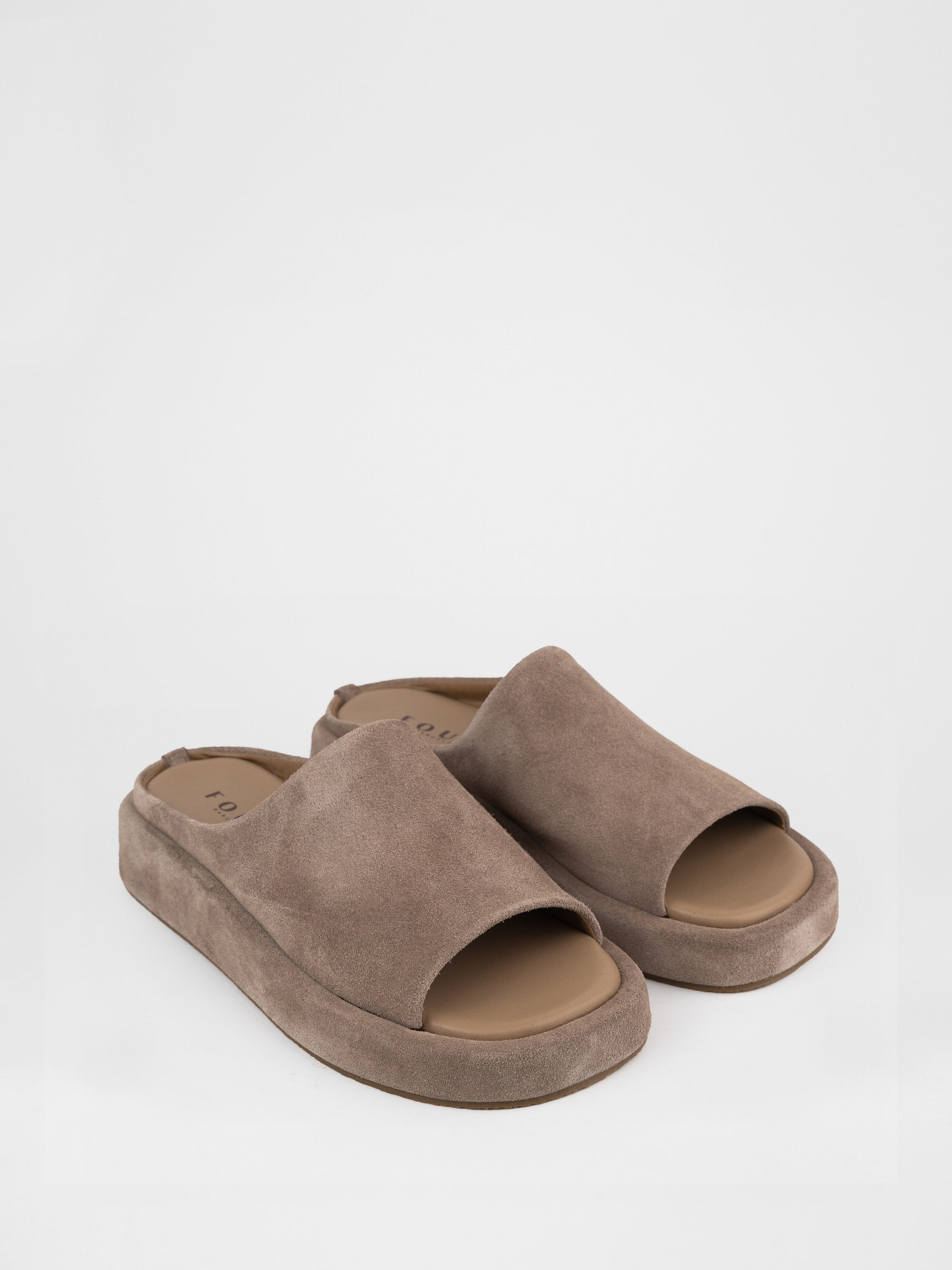 Genuine suede platform mules