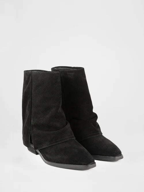 botas vaqueras de ante negro