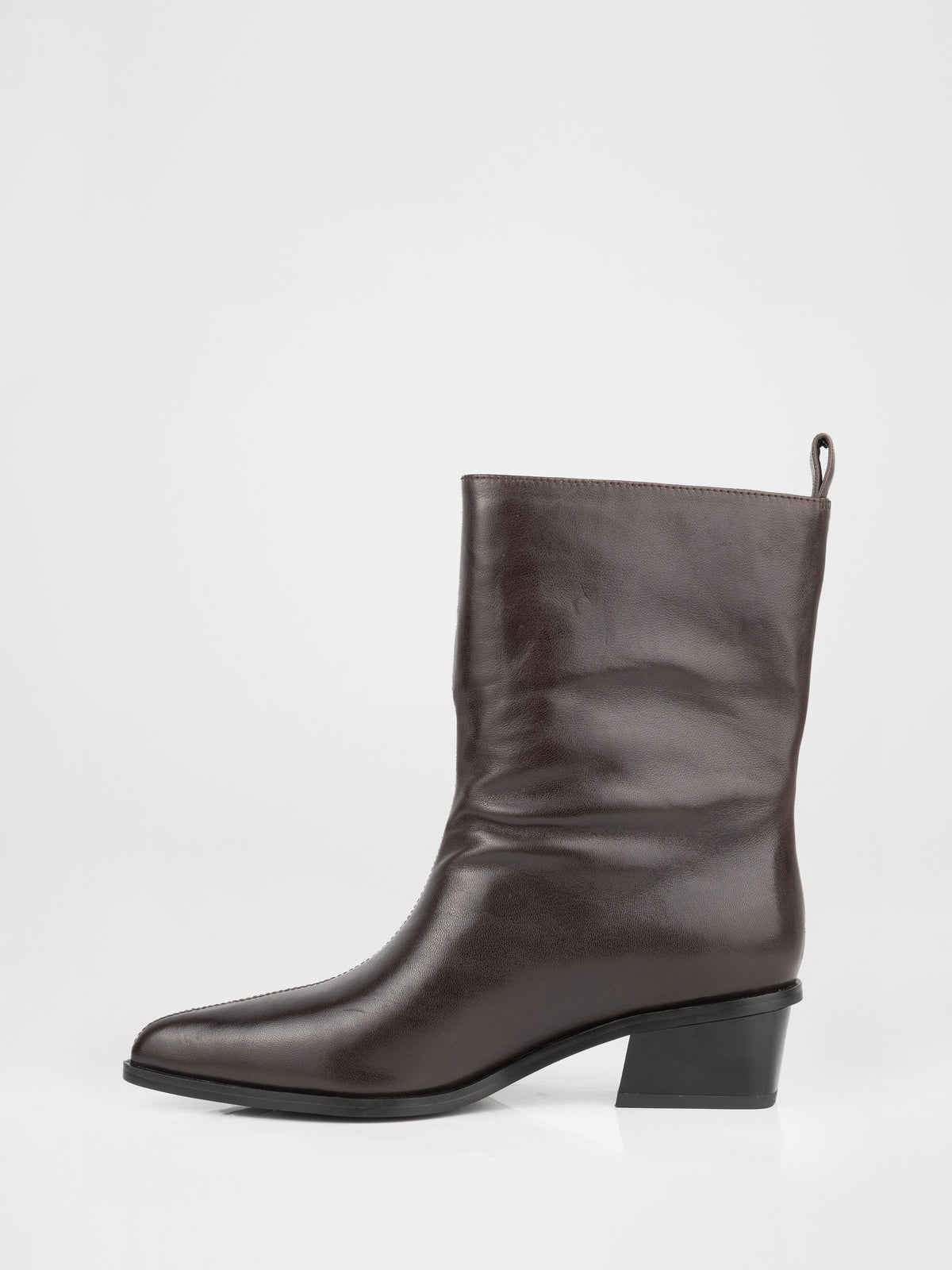 Botines de piel marrón oscuro
