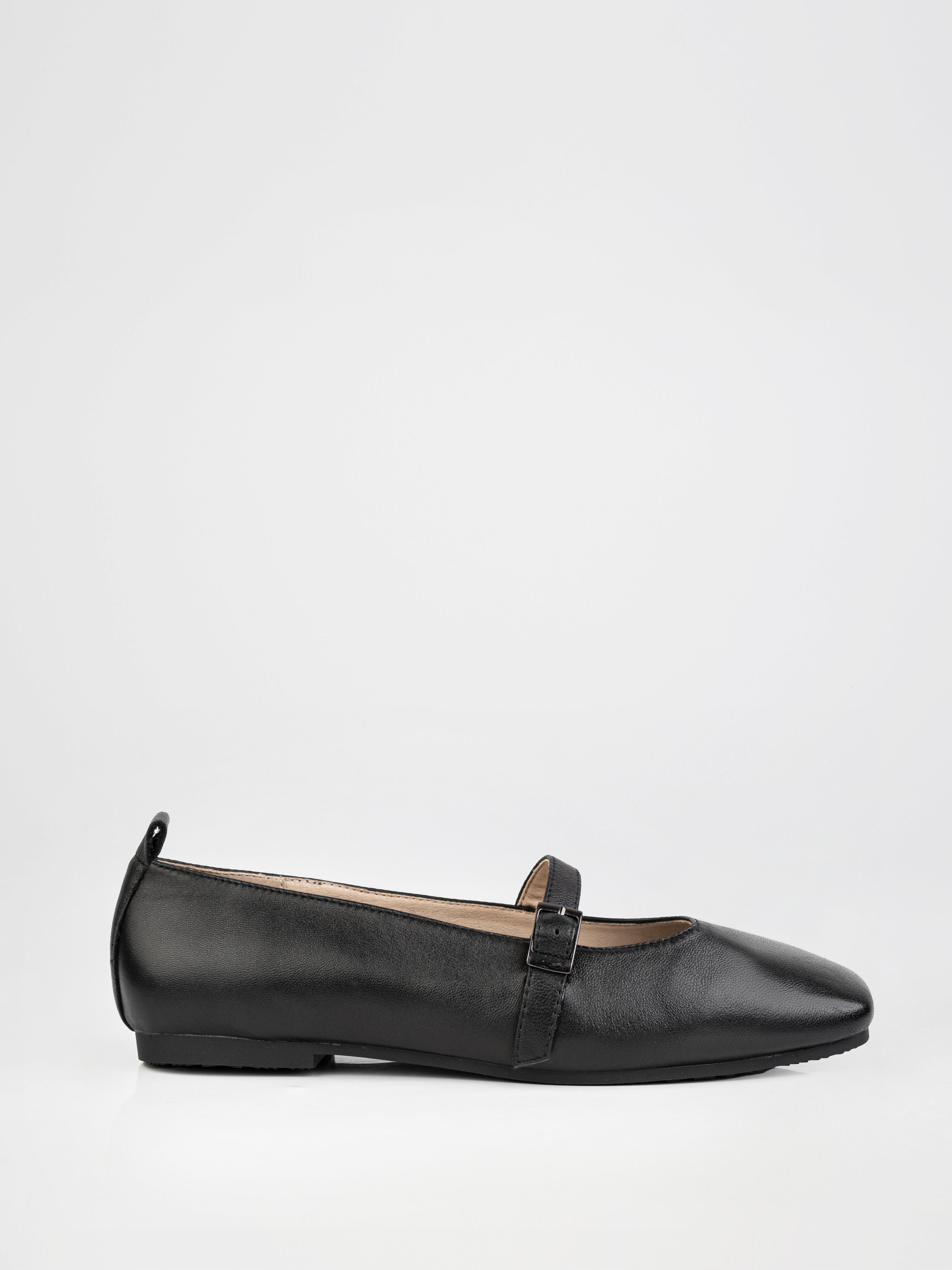 Black Mary Jane Ballet Flats with Buckle Strap
