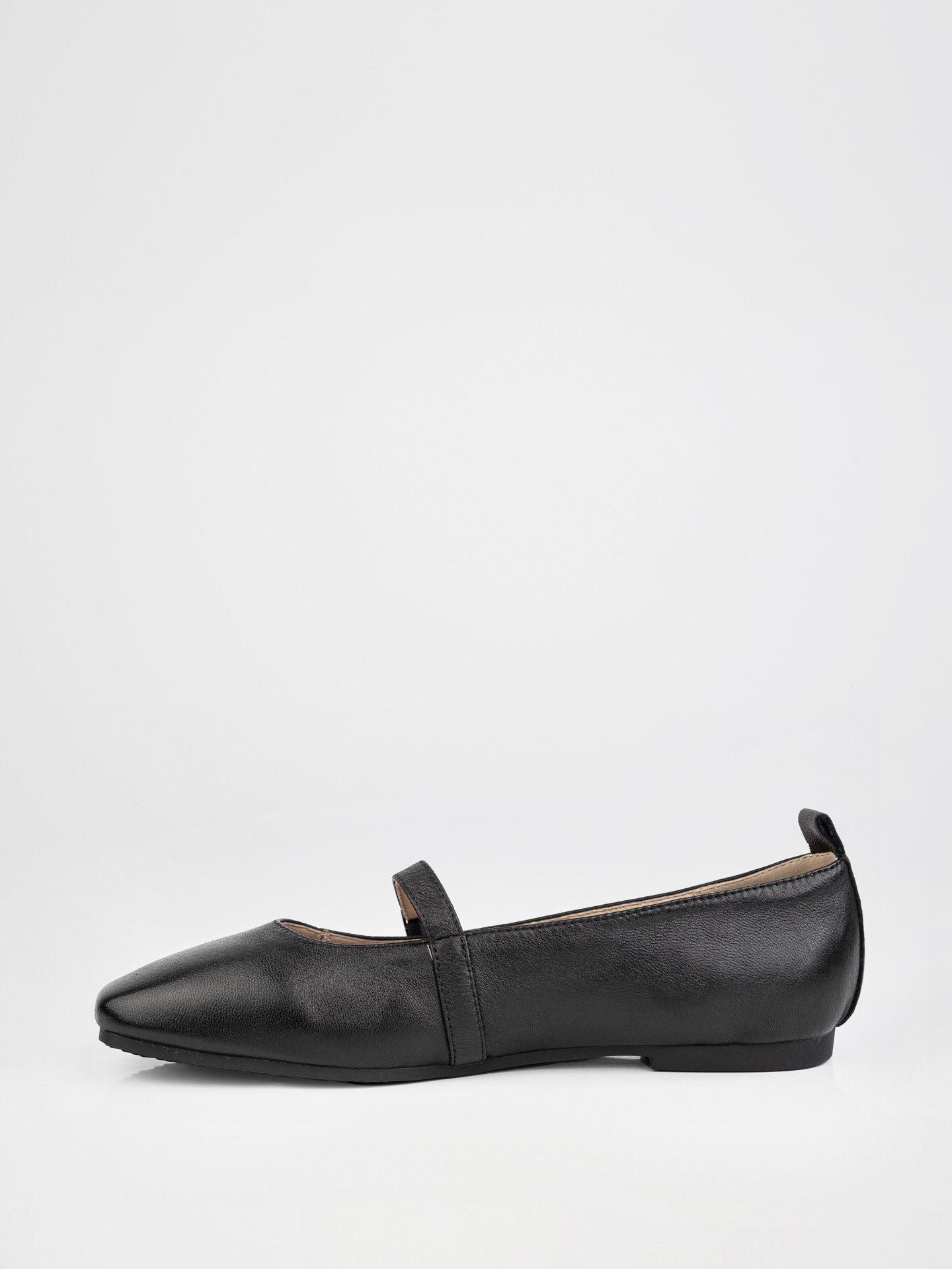 Black Mary Jane Ballet Flats with Buckle Strap