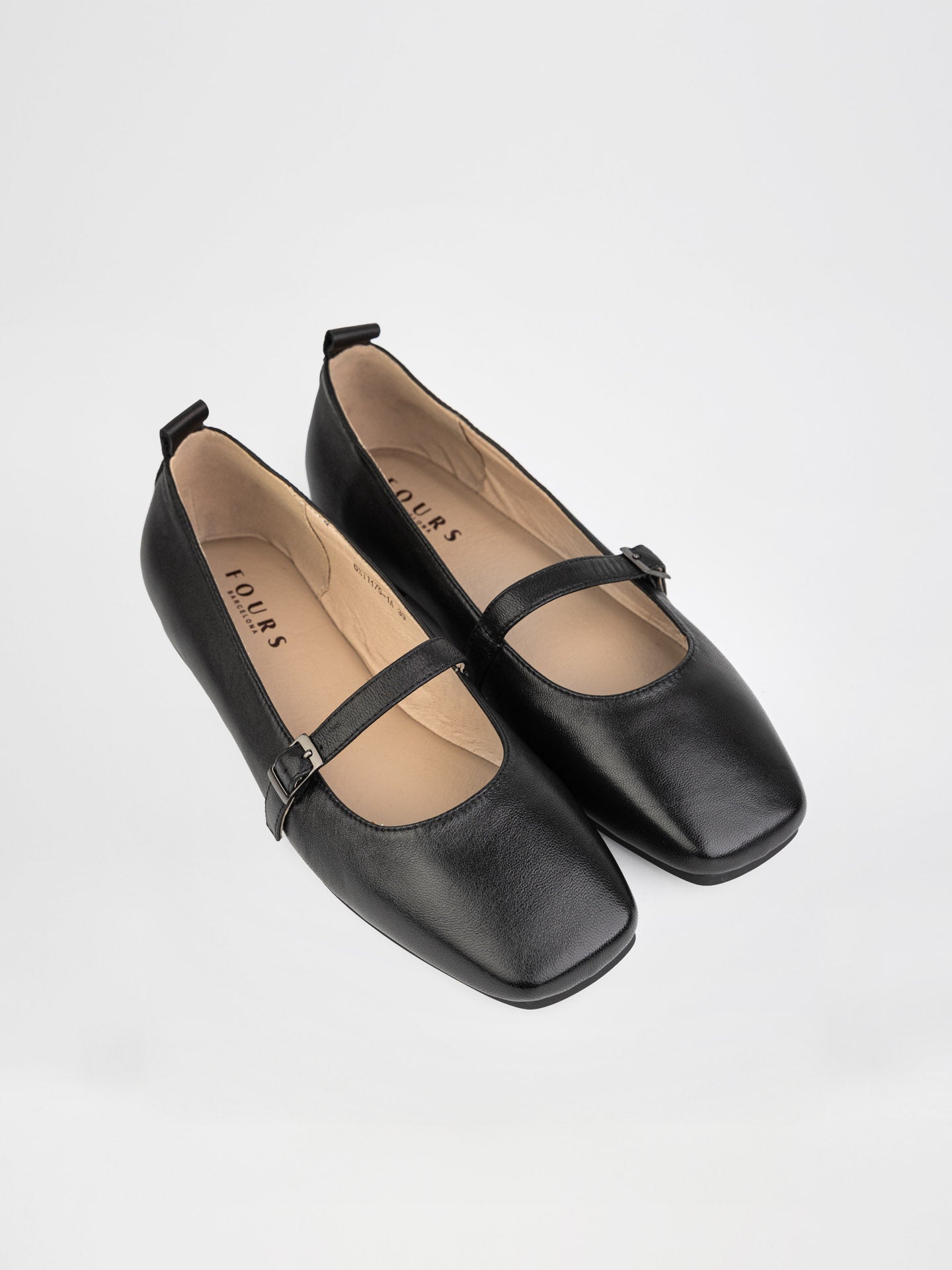 Black Mary Jane Ballet Flats with Buckle Strap