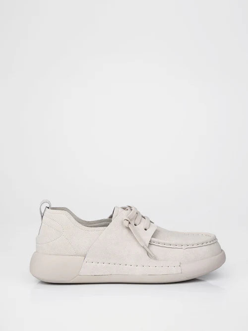 Lace-up loafers in milk color