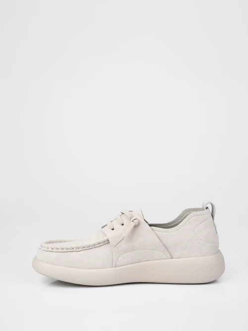 Lace-up loafers in milk color