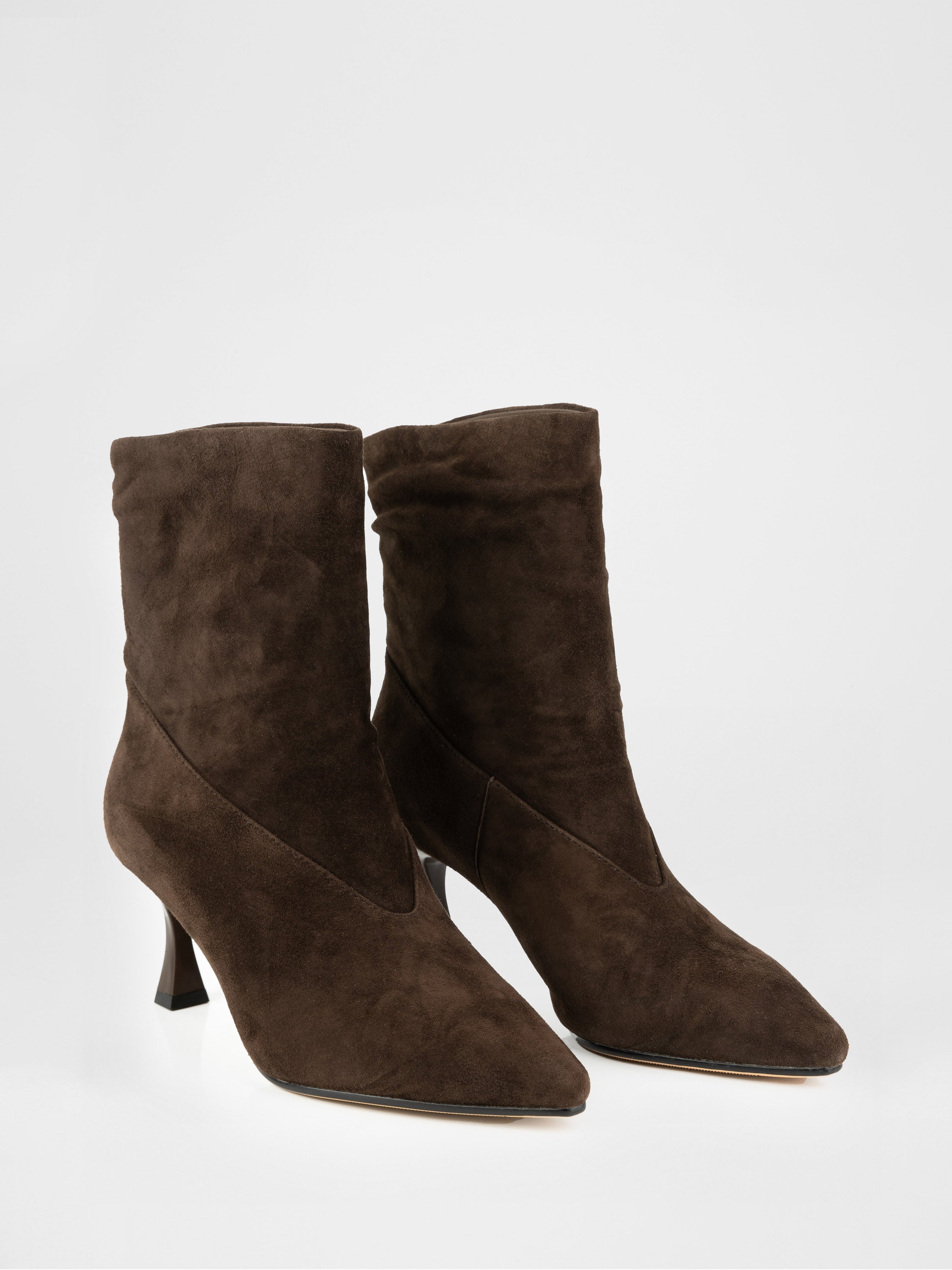 Coffee-colored ankle boots