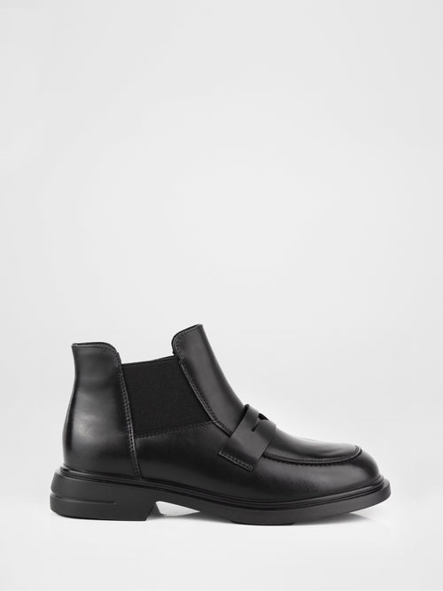 Botines de piel negra