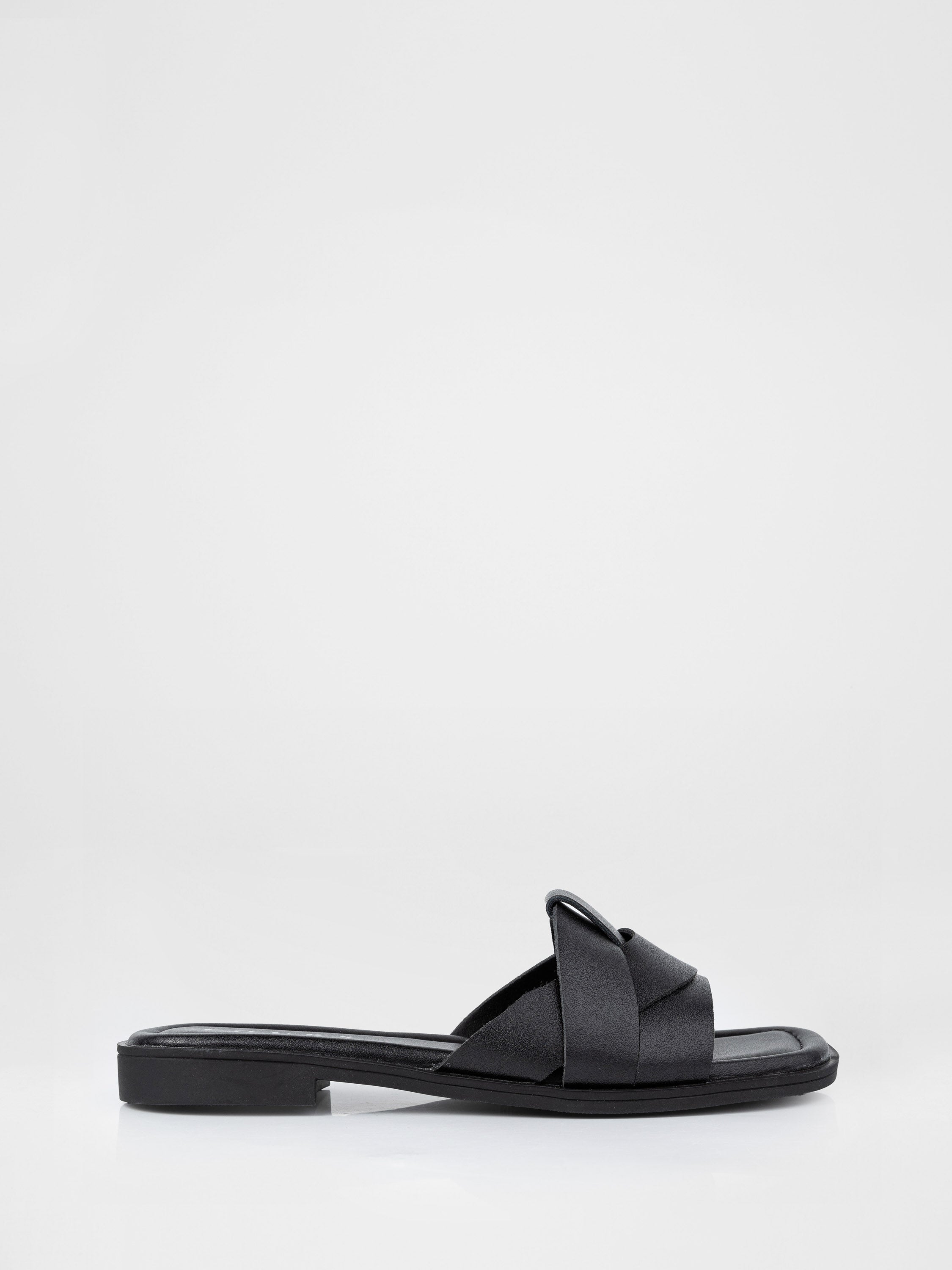 Black clogs with crisscross straps