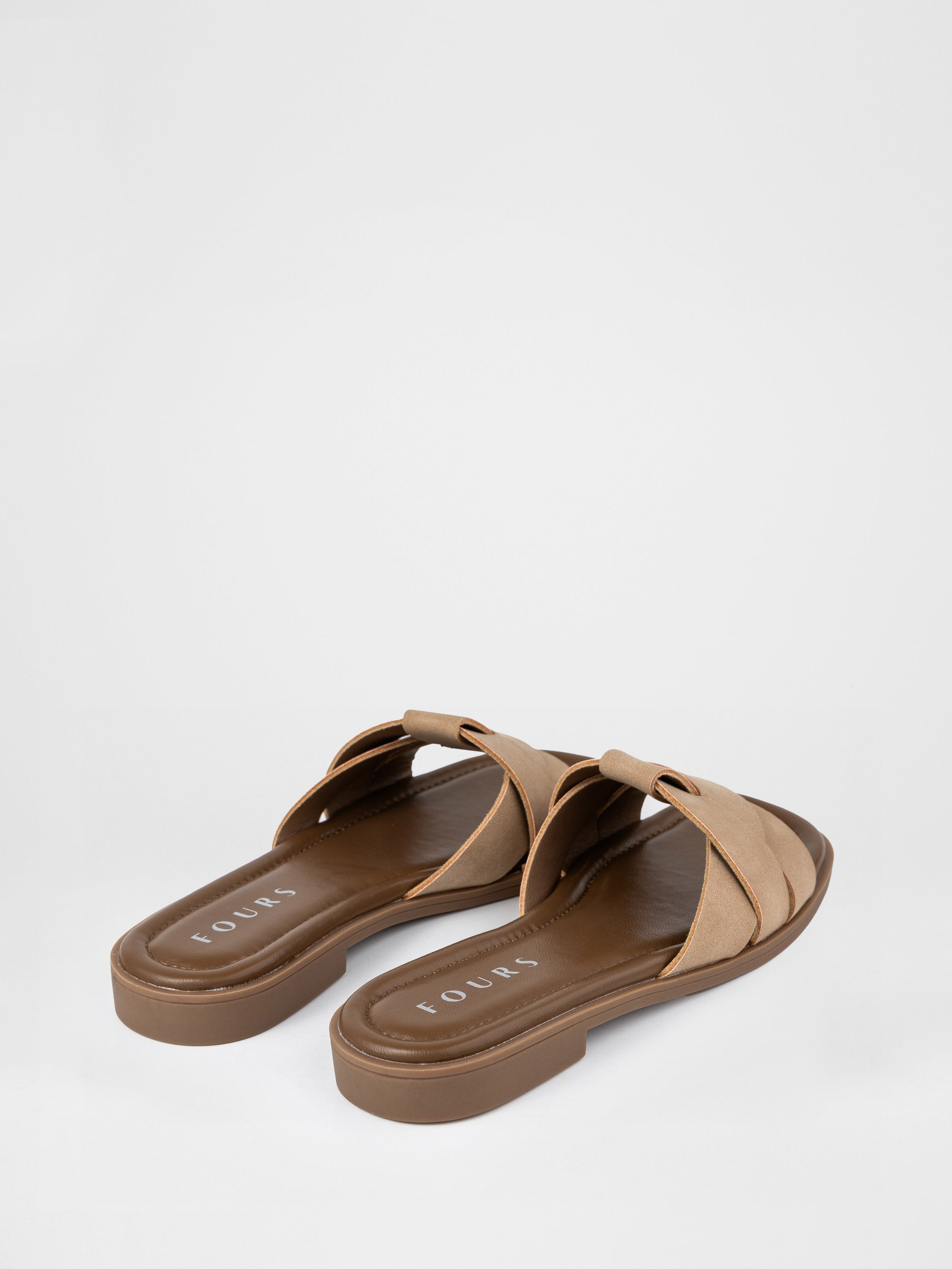 Caramel clogs with crisscross straps