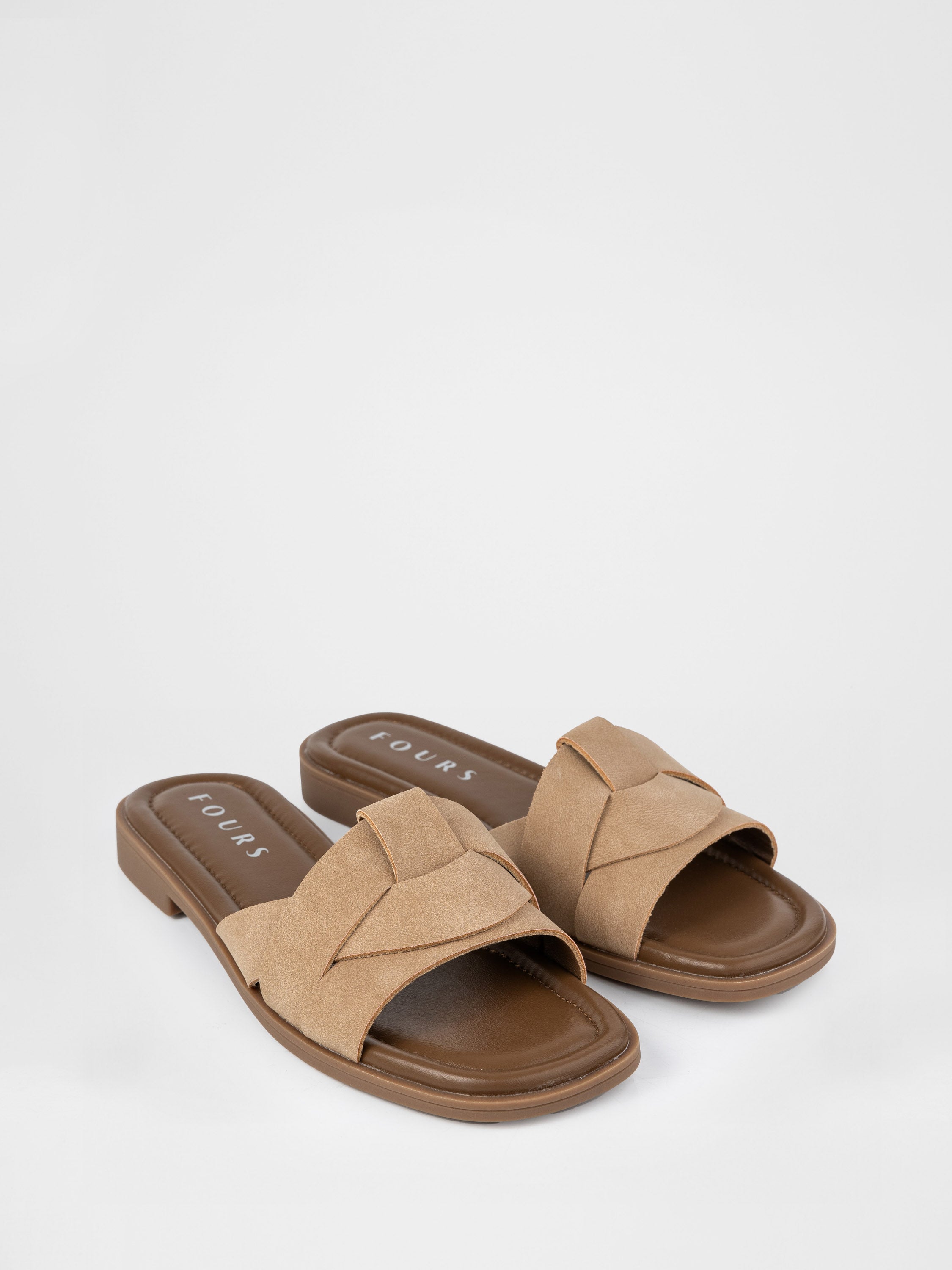 Caramel clogs with crisscross straps