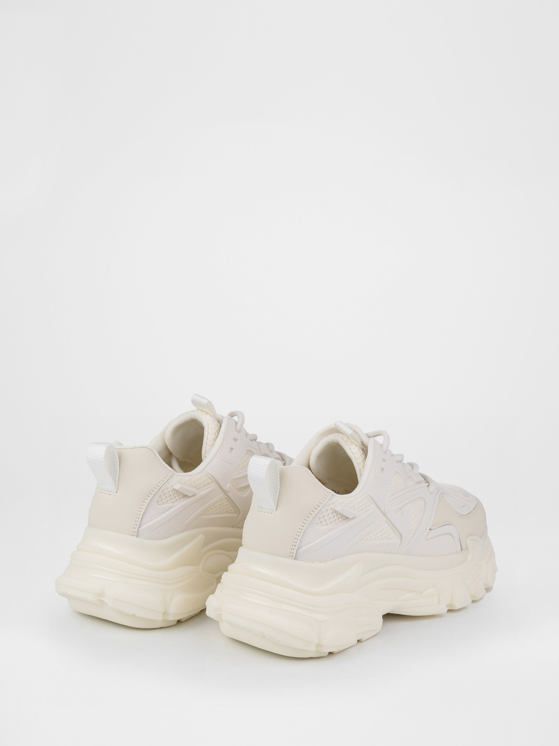Beige sneakers with a chunky sole