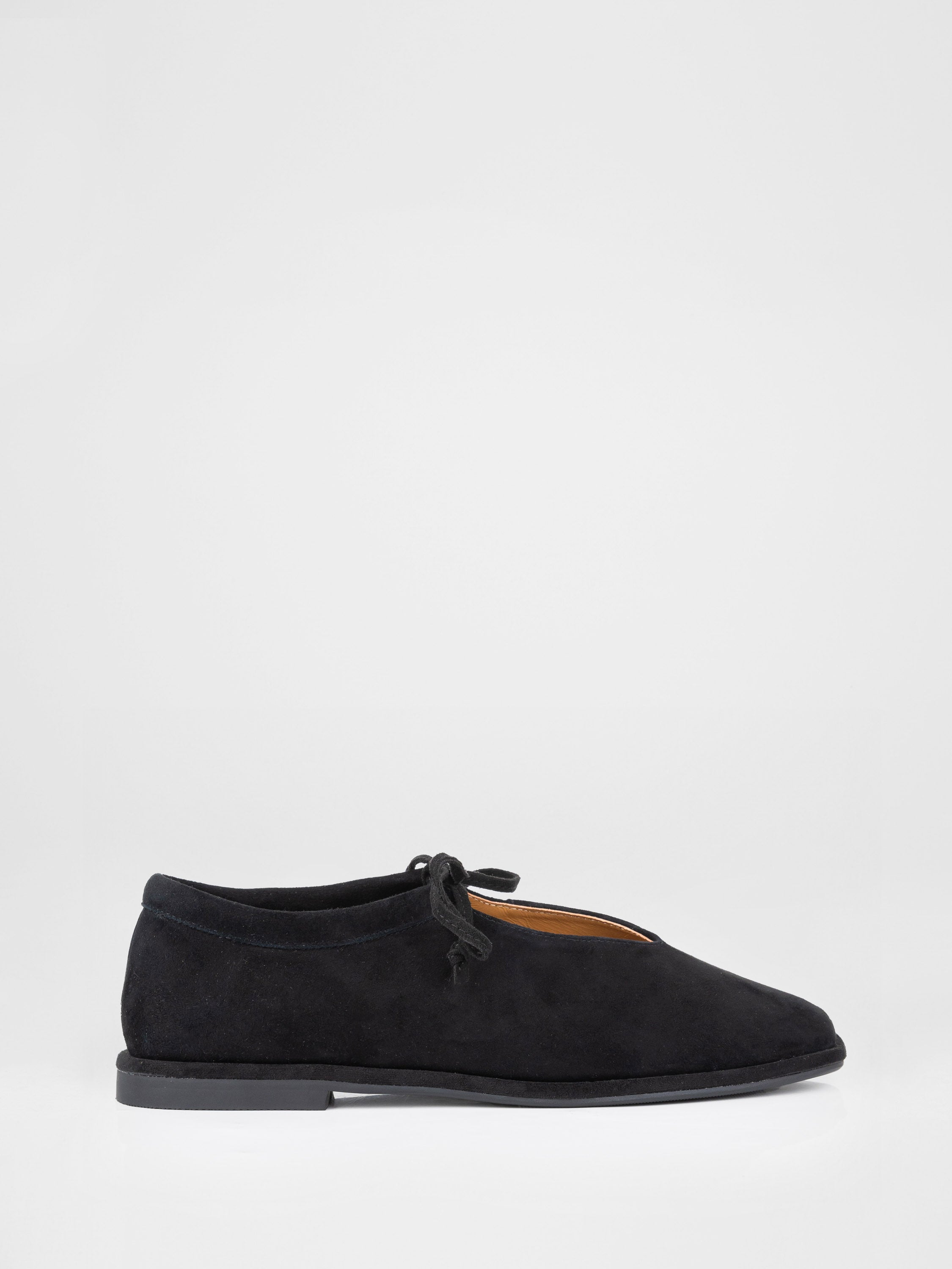 Black genuine suede ballet flats
