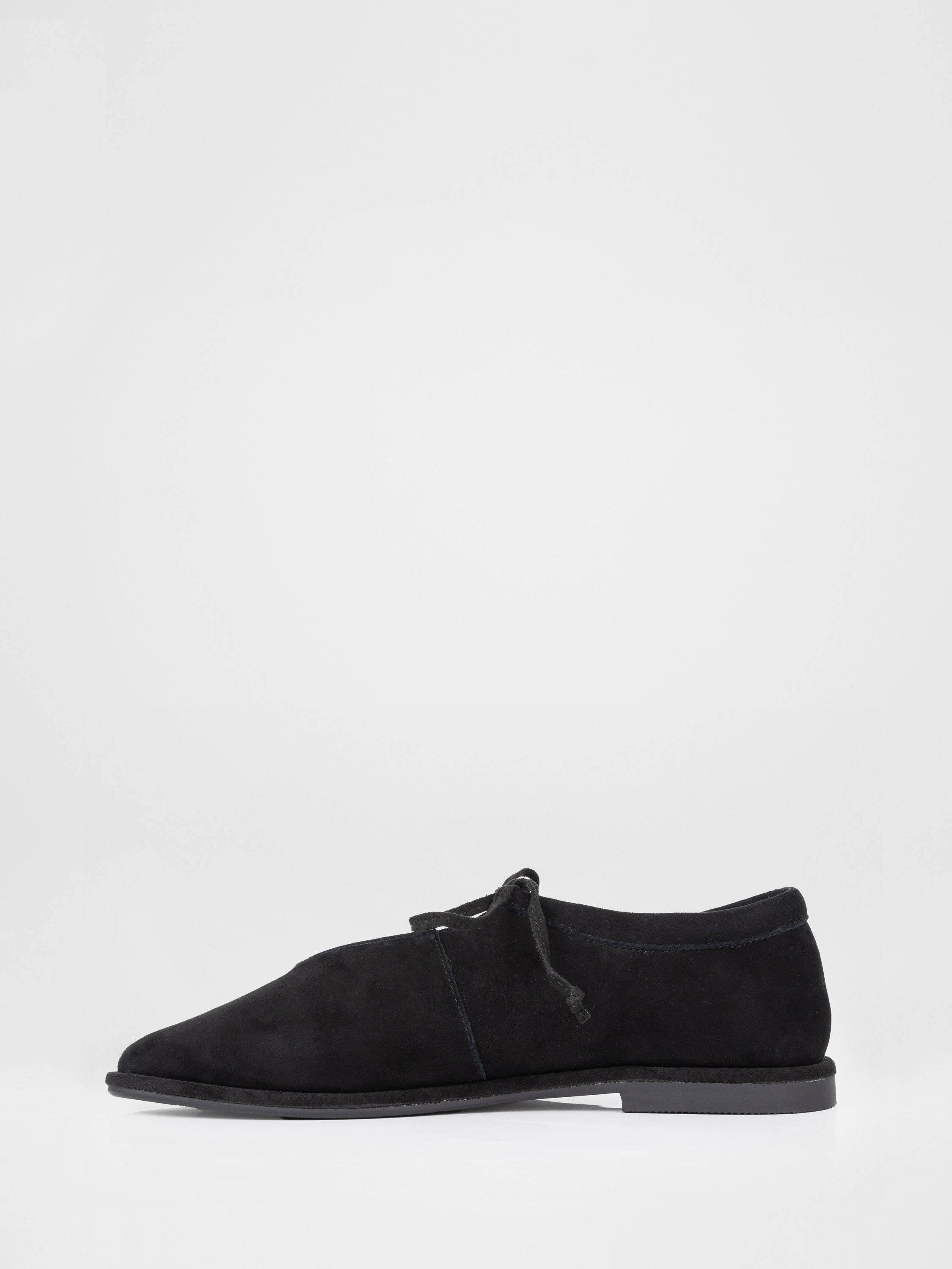Black genuine suede ballet flats