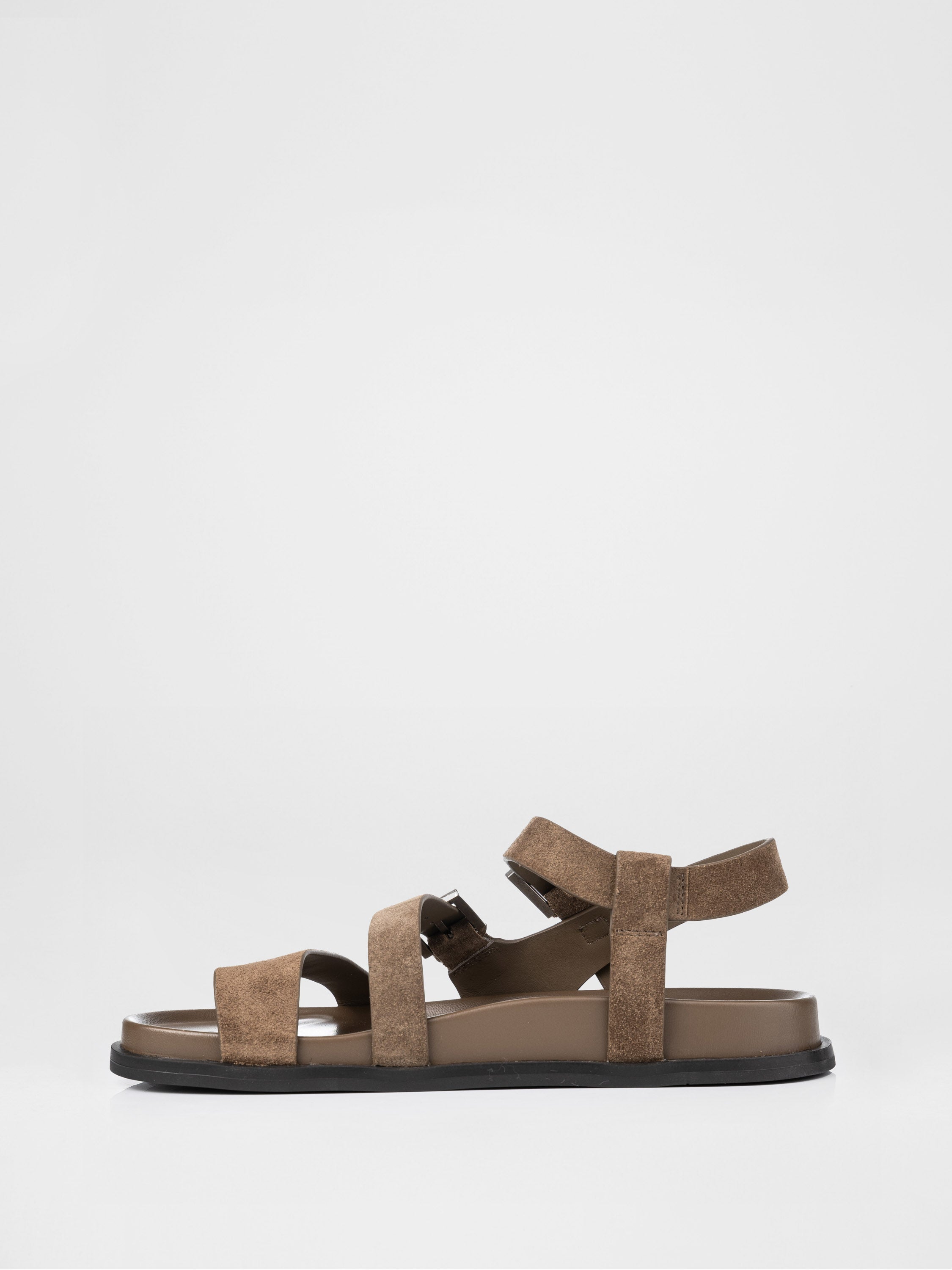 Sandalias de ante color caqui