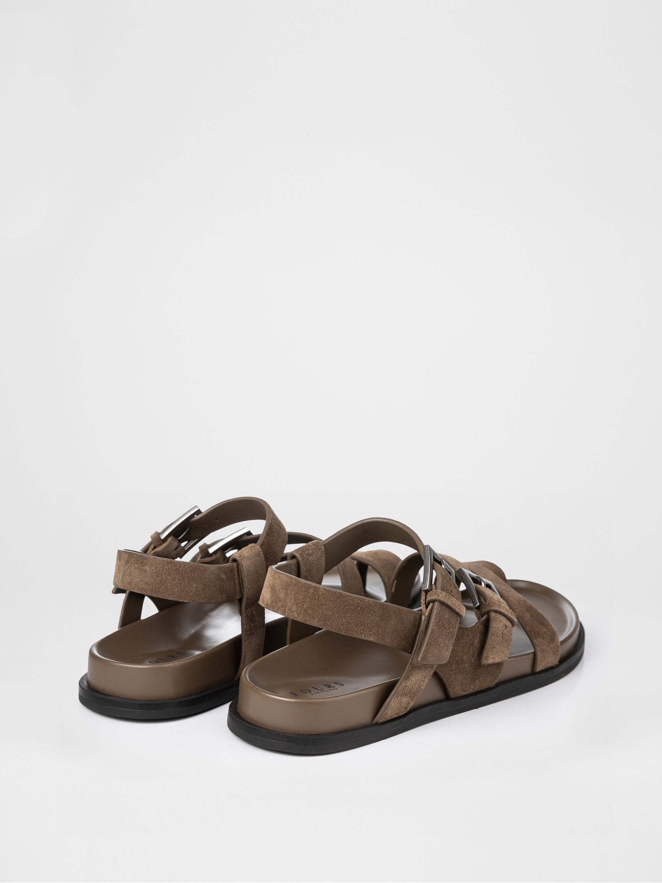 Sandalias de ante color caqui