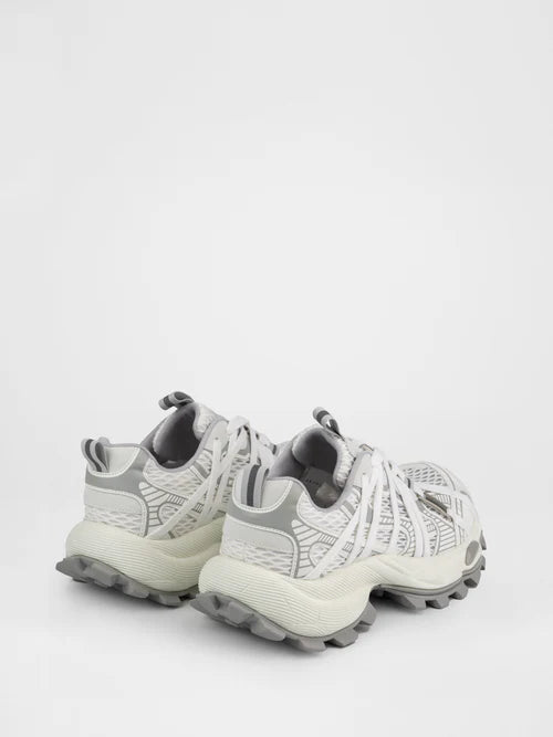 White sneakers with a chunky sole
