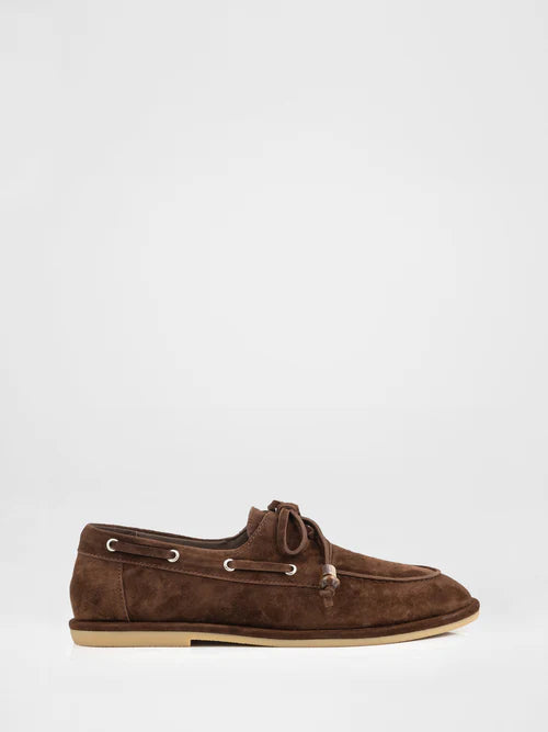Brown suede loafers