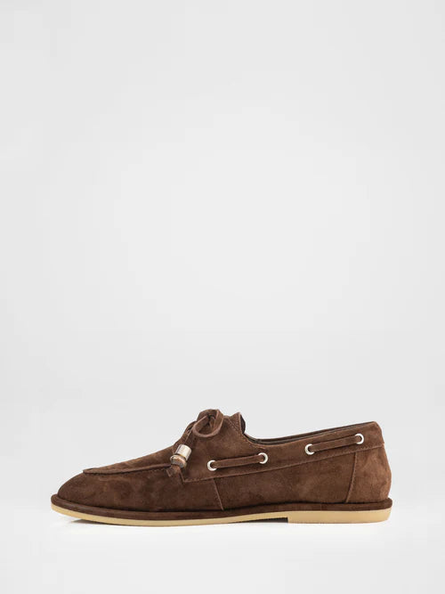 Brown suede loafers