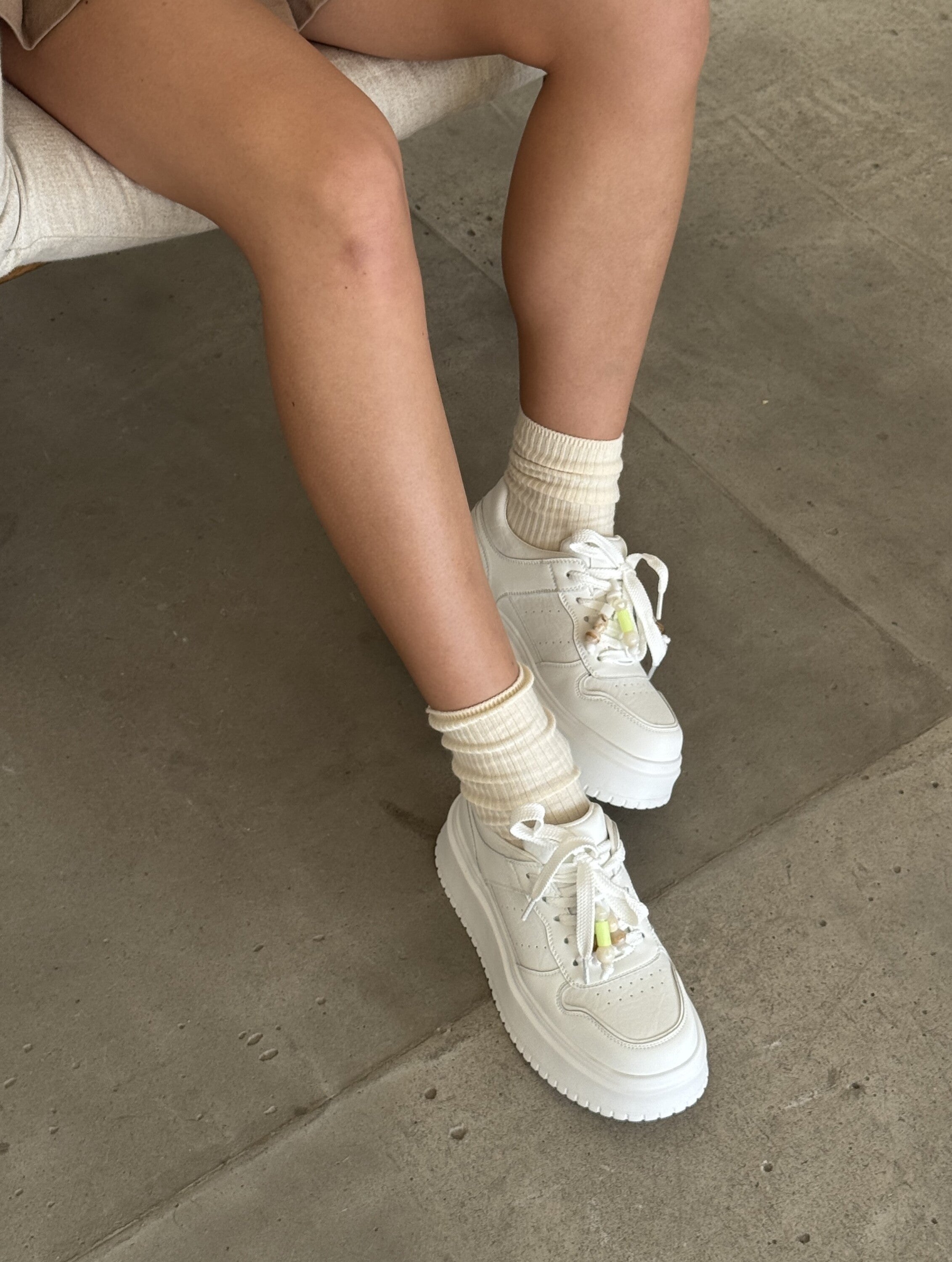 White platform sneakers