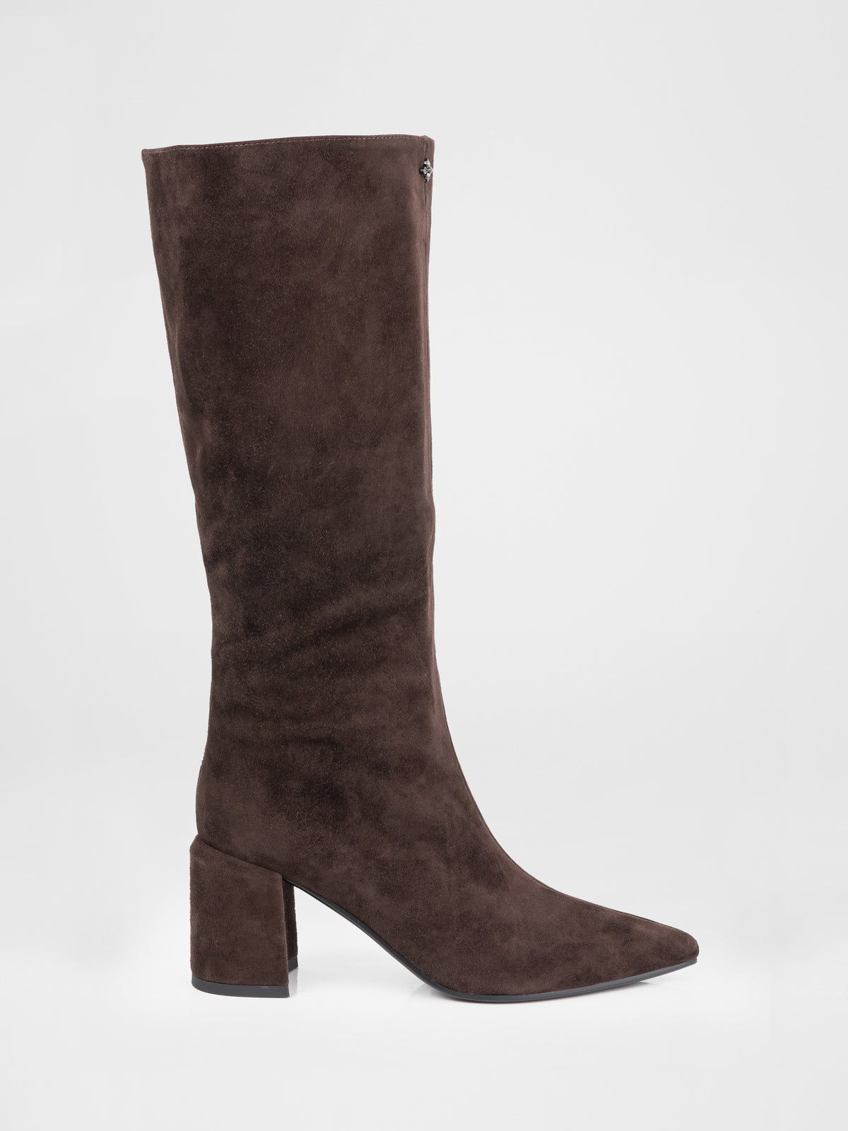 Chocolate Suede High-Heel Knee Boots