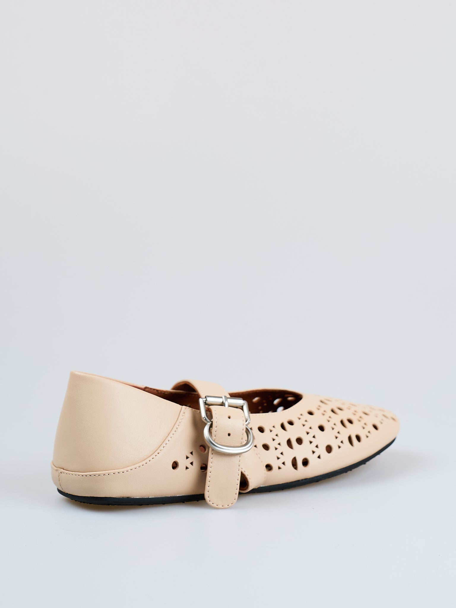 Classic Charm Leather Flats - Milk