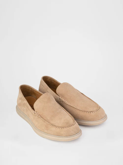 Suede loafers in beige