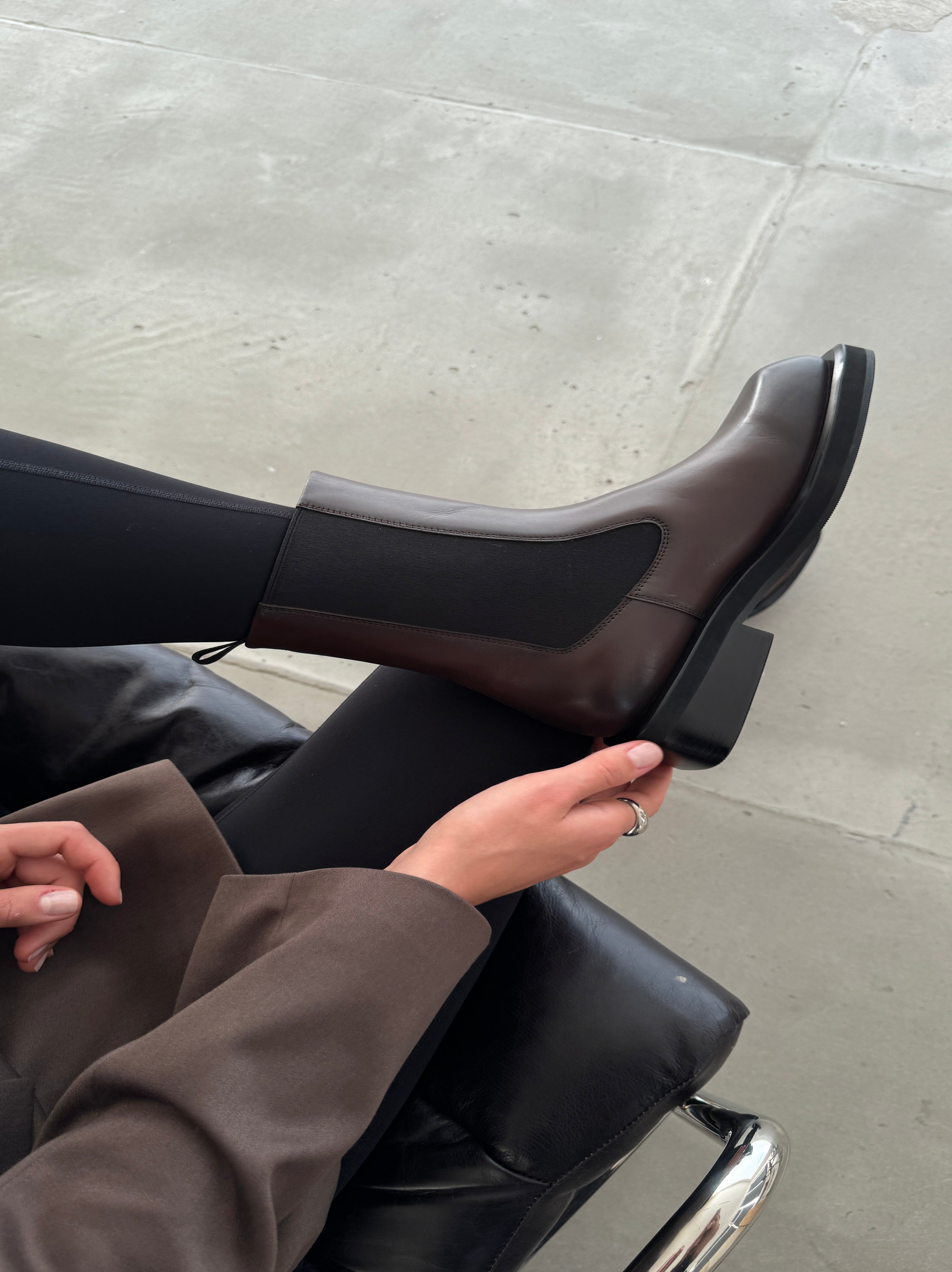 Brown leather Chelsea boots