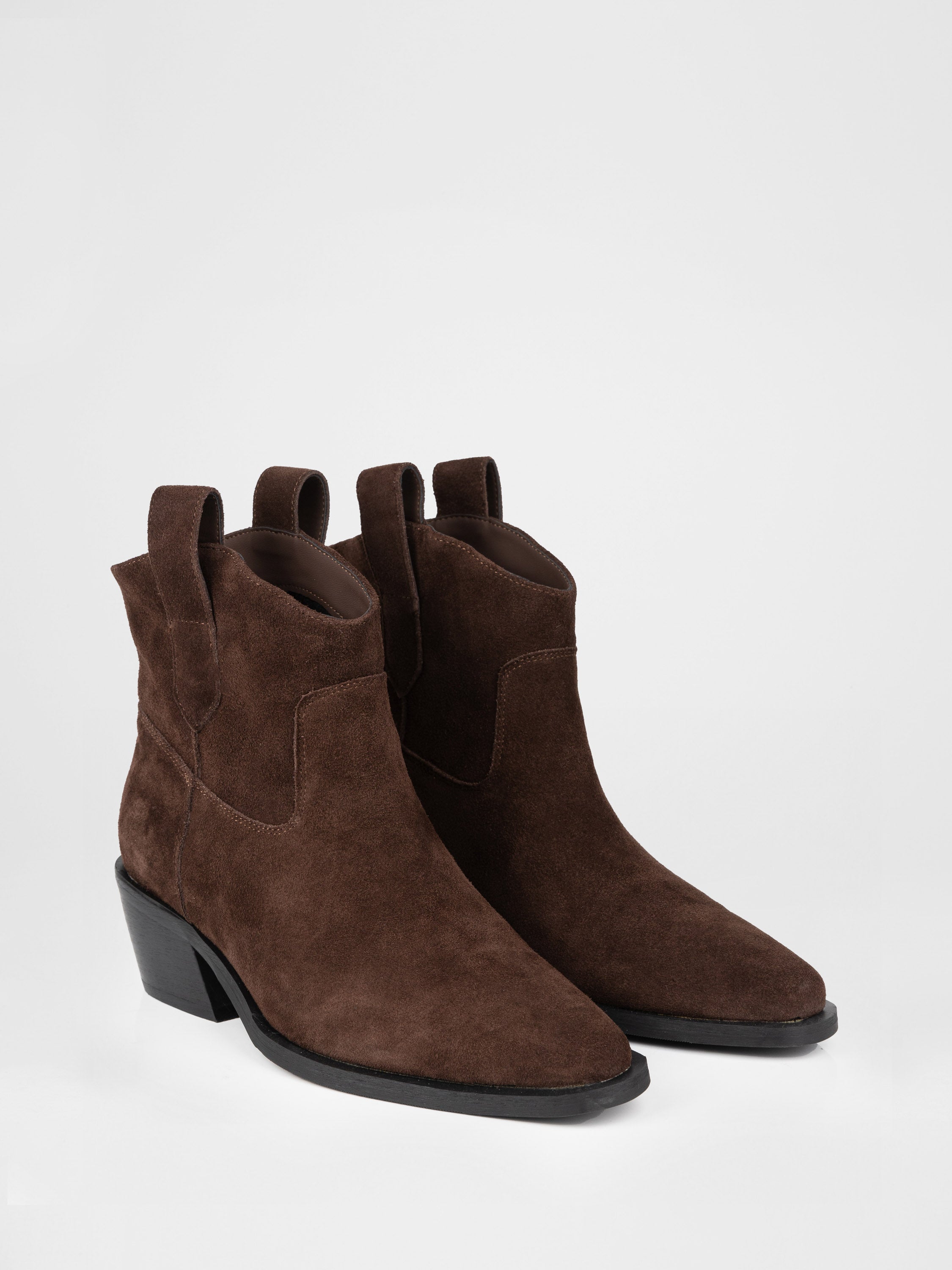 Chocolate suede cowboy boots