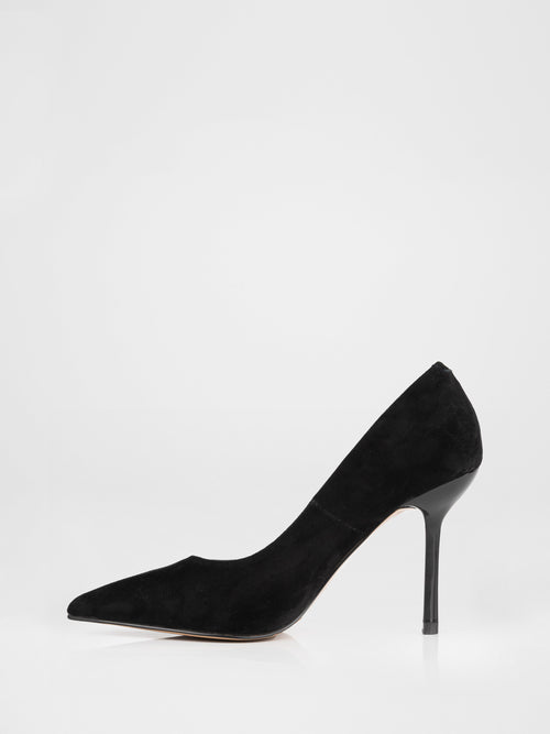 Black Suede Stiletto Pumps
