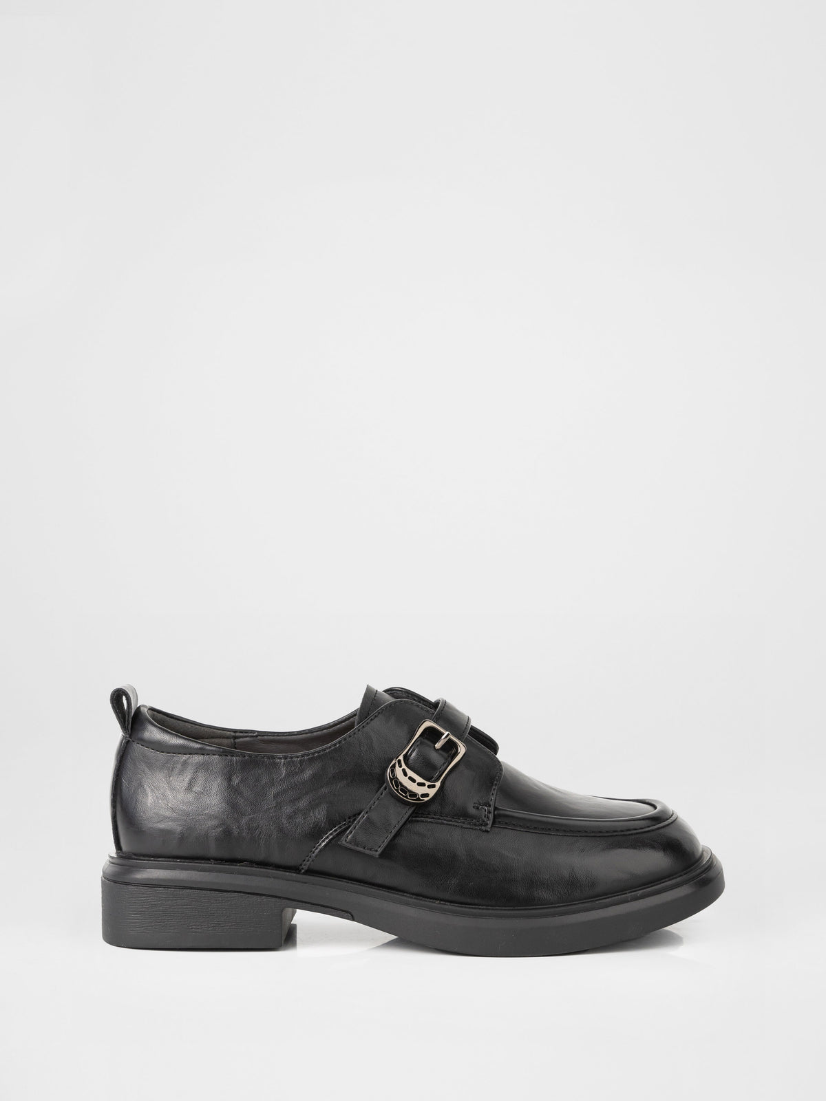 Zapatos monk de piel negra